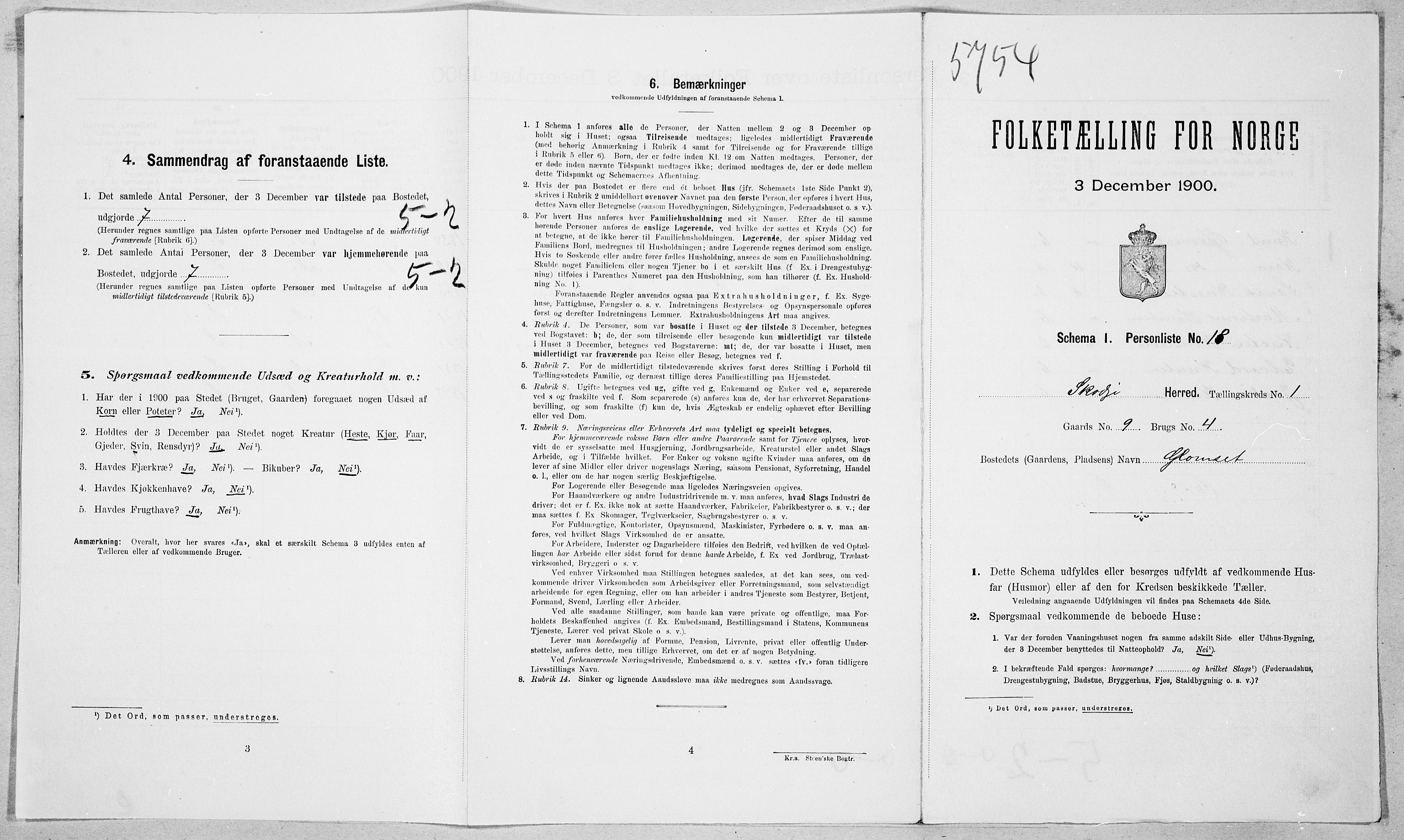 SAT, 1900 census for Skodje, 1900, p. 132