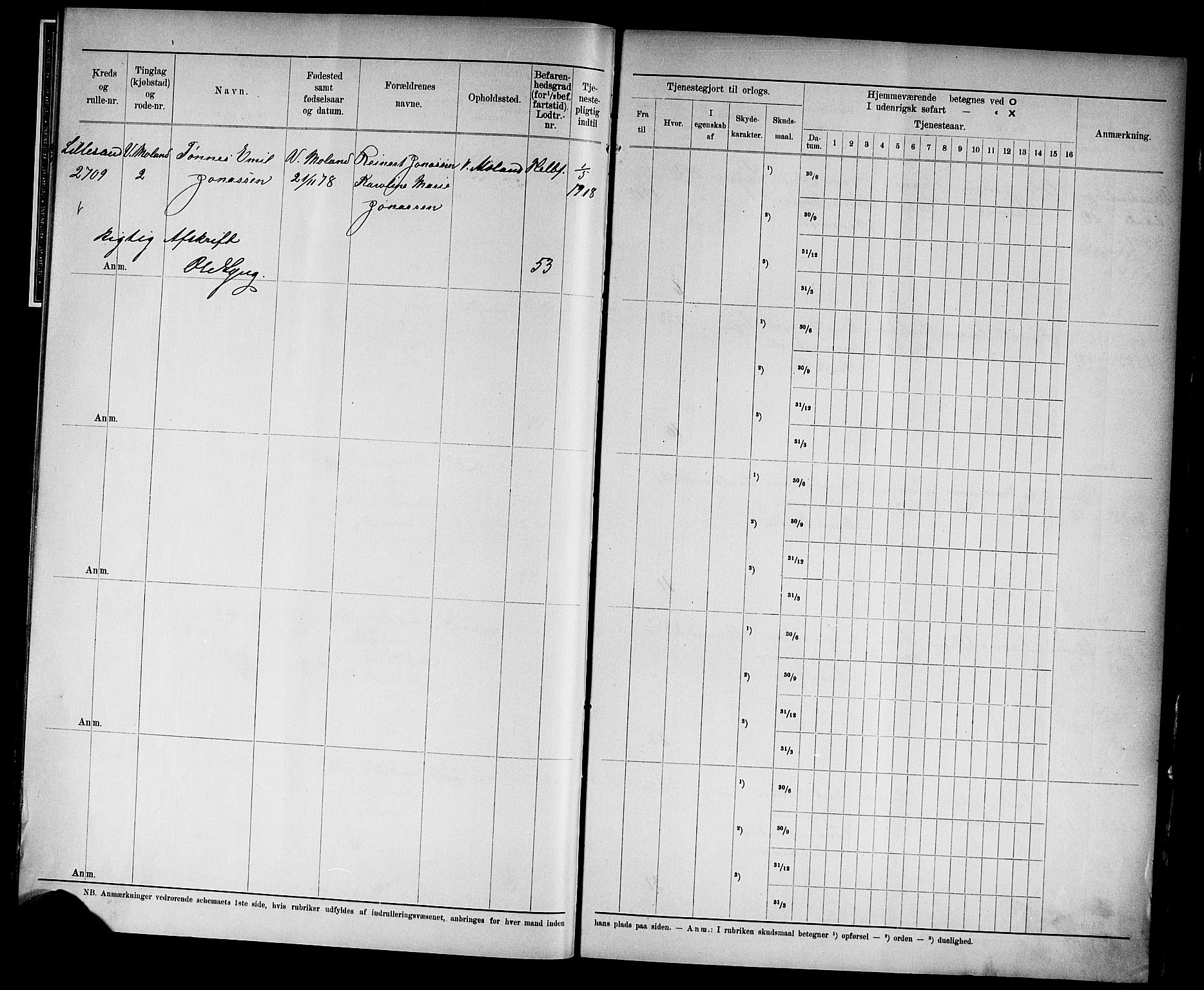 Kristiansand mønstringskrets, SAK/2031-0015/F/Fd/L0004: Rulle sjøvernepliktige, C-4, 1902, p. 8