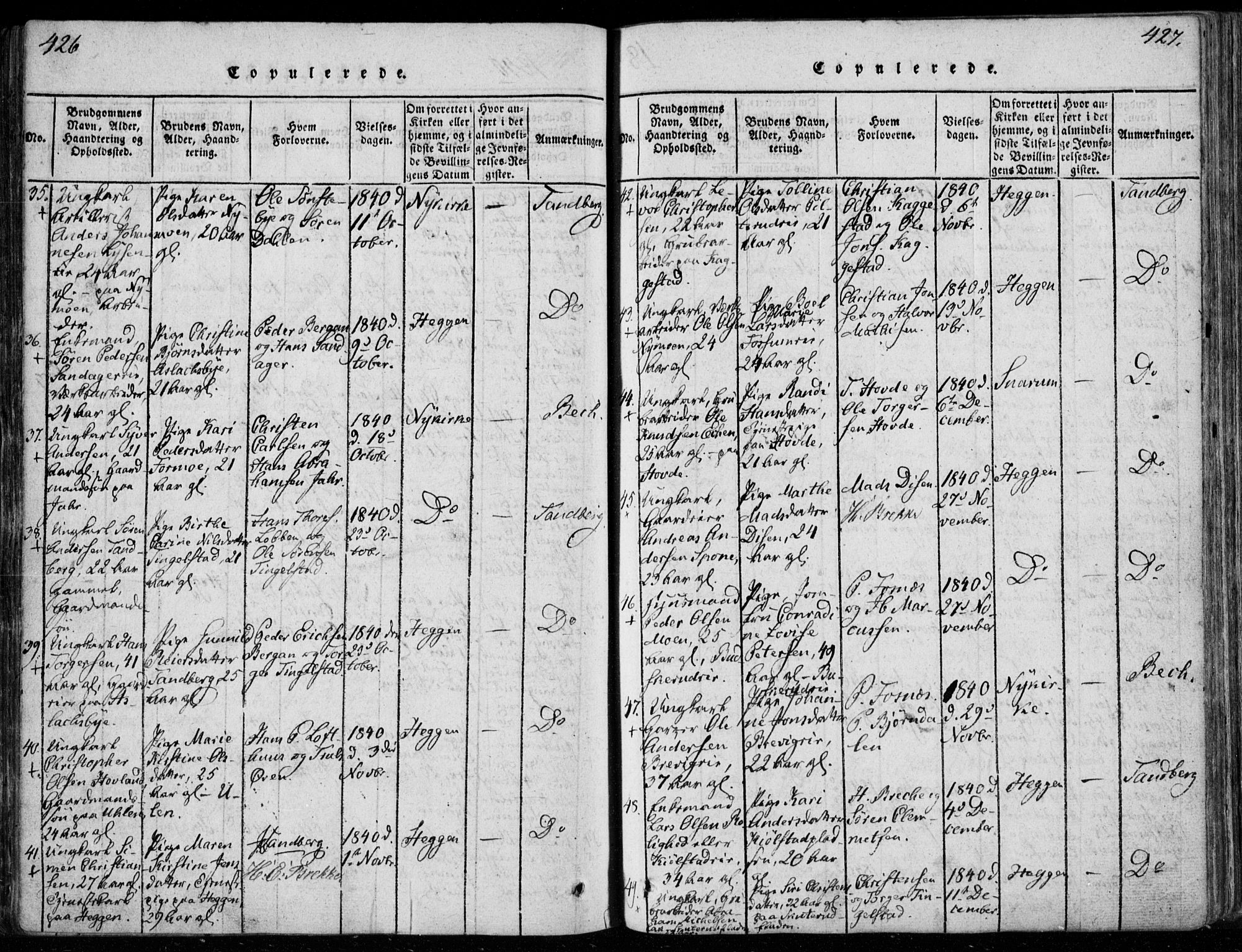 Modum kirkebøker, SAKO/A-234/F/Fa/L0006: Parish register (official) no. 6, 1832-1841, p. 426-427