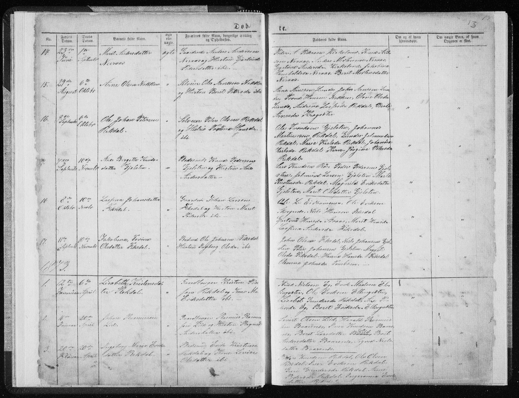 Ministerialprotokoller, klokkerbøker og fødselsregistre - Møre og Romsdal, AV/SAT-A-1454/540/L0541: Parish register (copy) no. 540C01, 1867-1920, p. 13