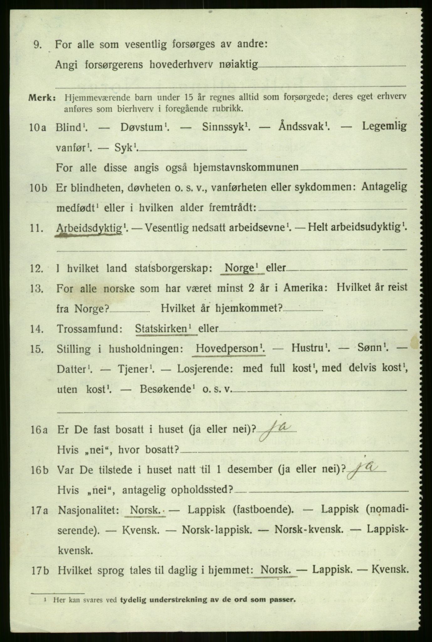 SATØ, 1920 census for Lavangen, 1920, p. 934