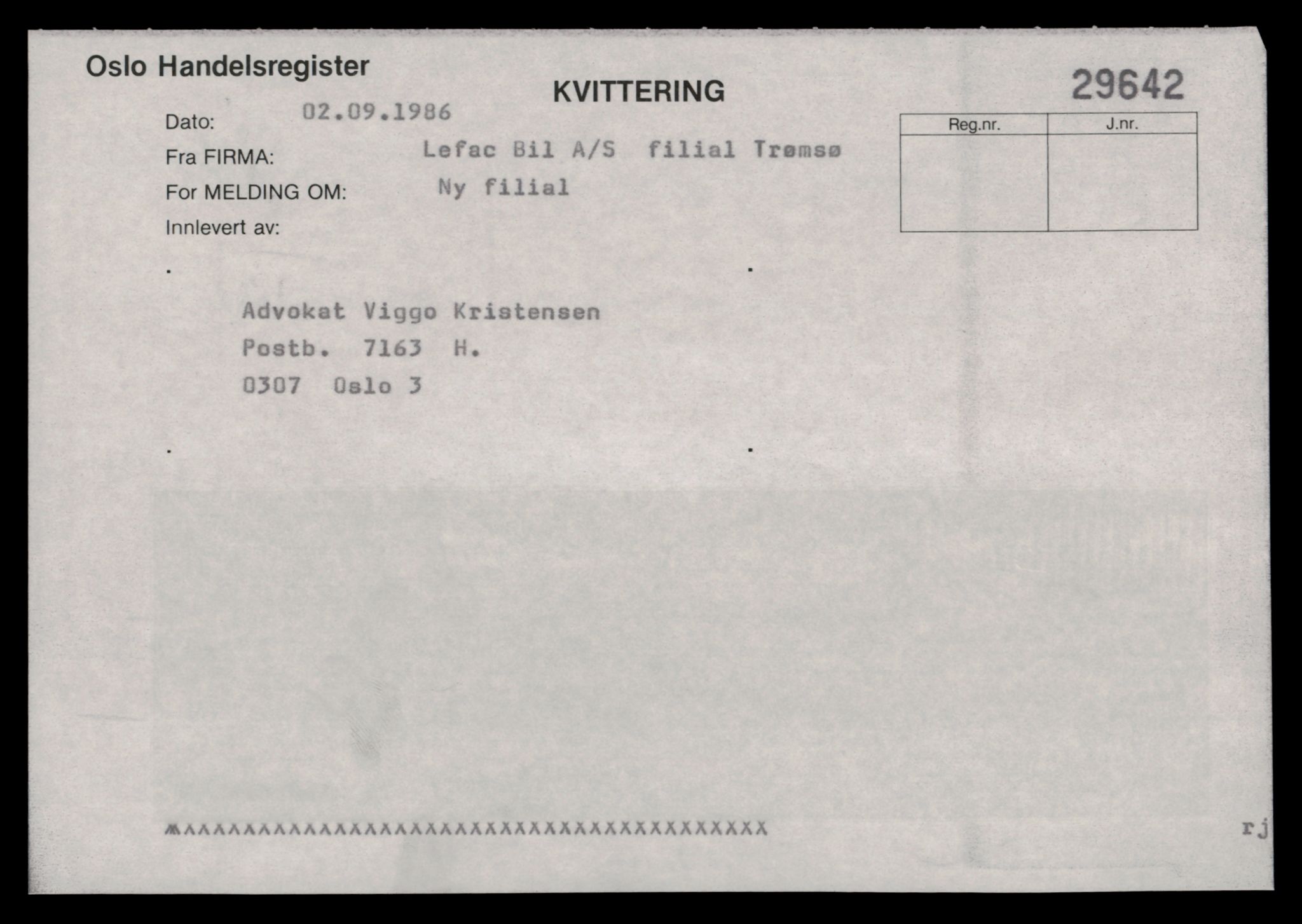 Oslo byfogd, Handelsregisteret, SAT/A-10867/G/Gc/Gca/L0467: Ikke konverterte foretak, Lefac T-Leif B, 1890-1990, p. 7