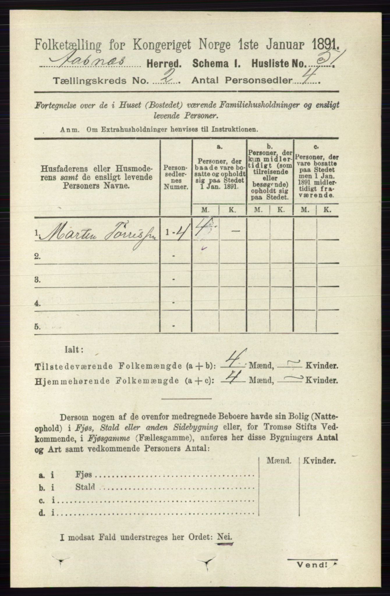 RA, 1891 census for 0425 Åsnes, 1891, p. 628