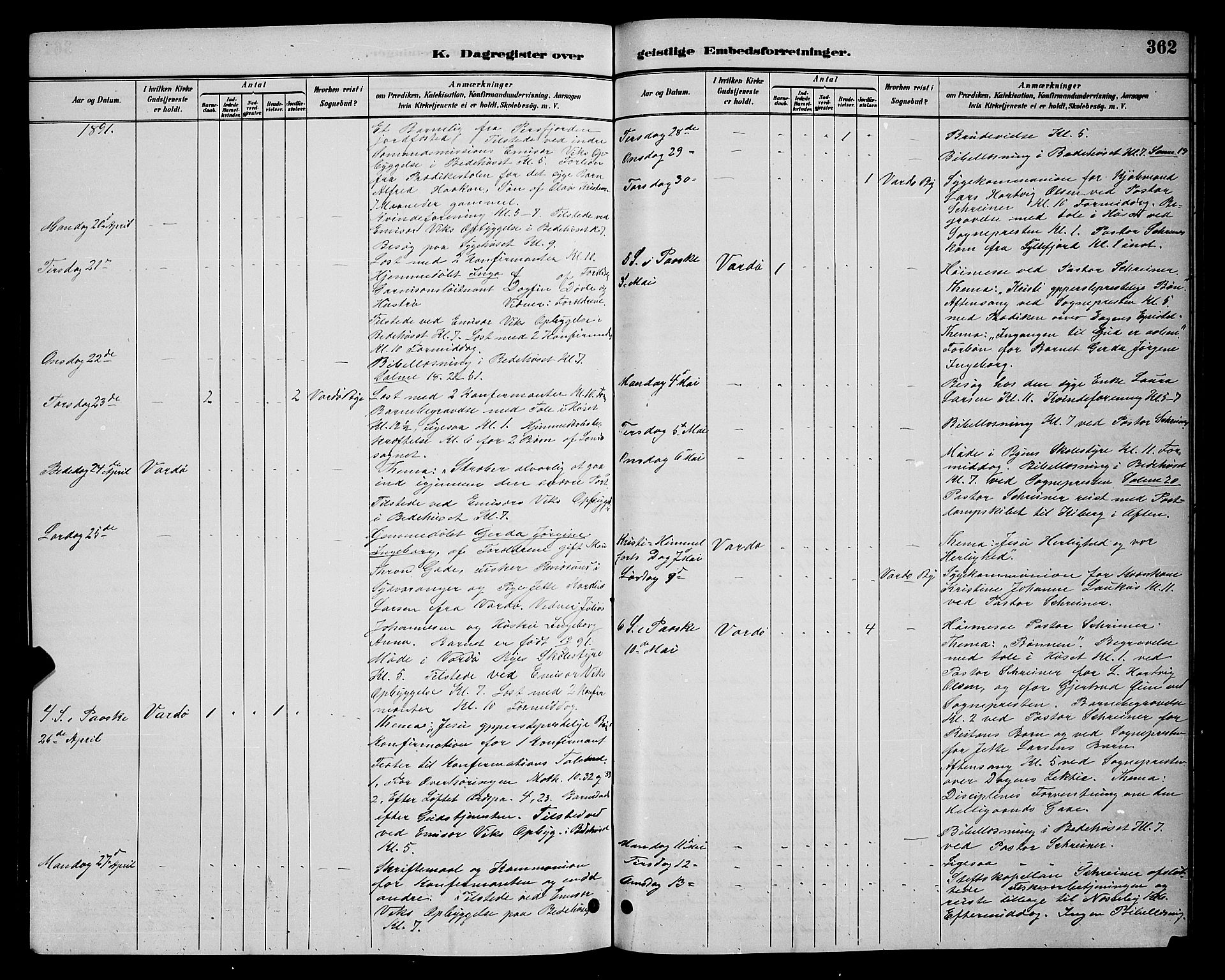 Vardø sokneprestkontor, AV/SATØ-S-1332/H/Hb/L0005klokker: Parish register (copy) no. 5, 1887-1892, p. 362