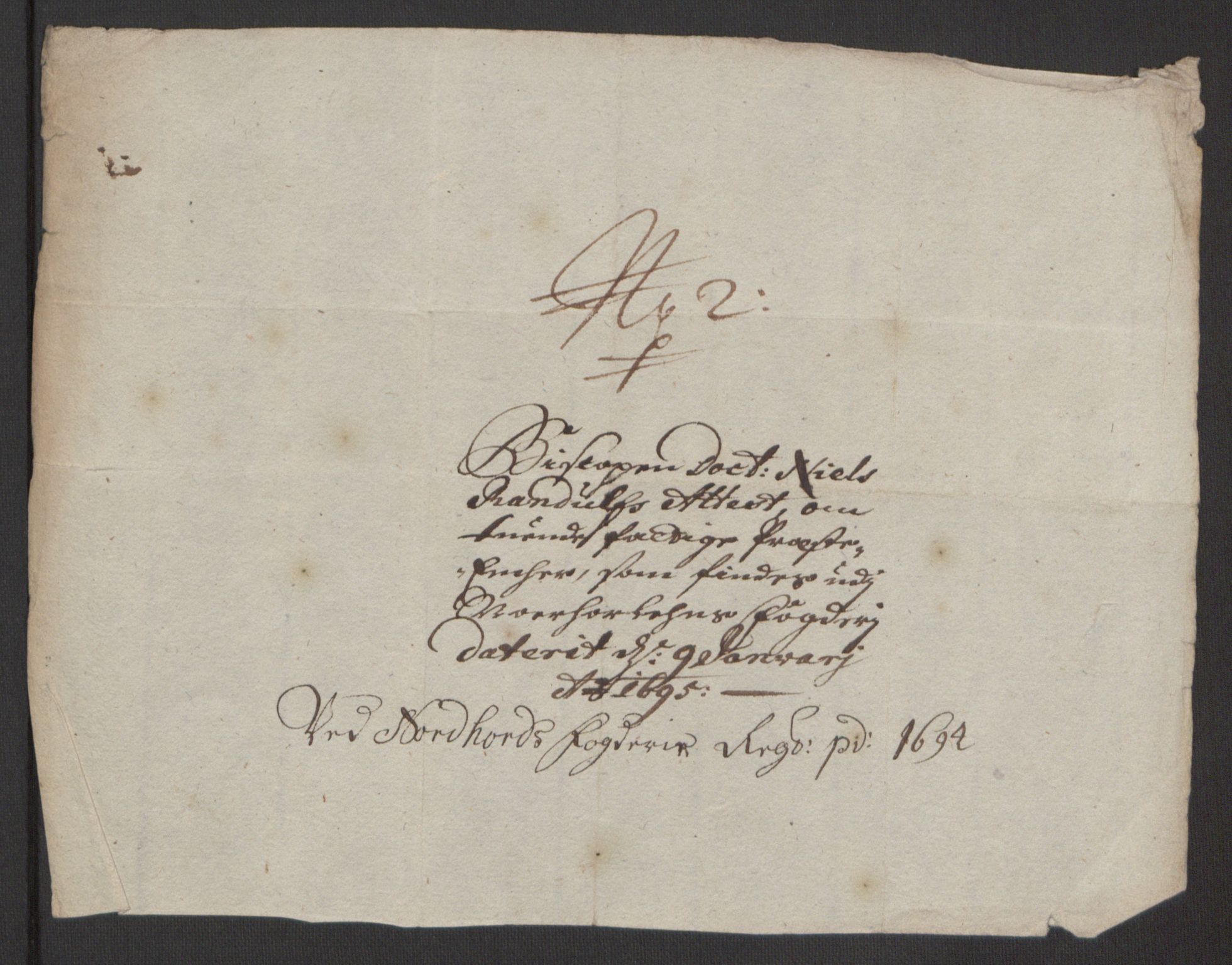 Rentekammeret inntil 1814, Reviderte regnskaper, Fogderegnskap, AV/RA-EA-4092/R51/L3182: Fogderegnskap Nordhordland og Voss, 1694, p. 311