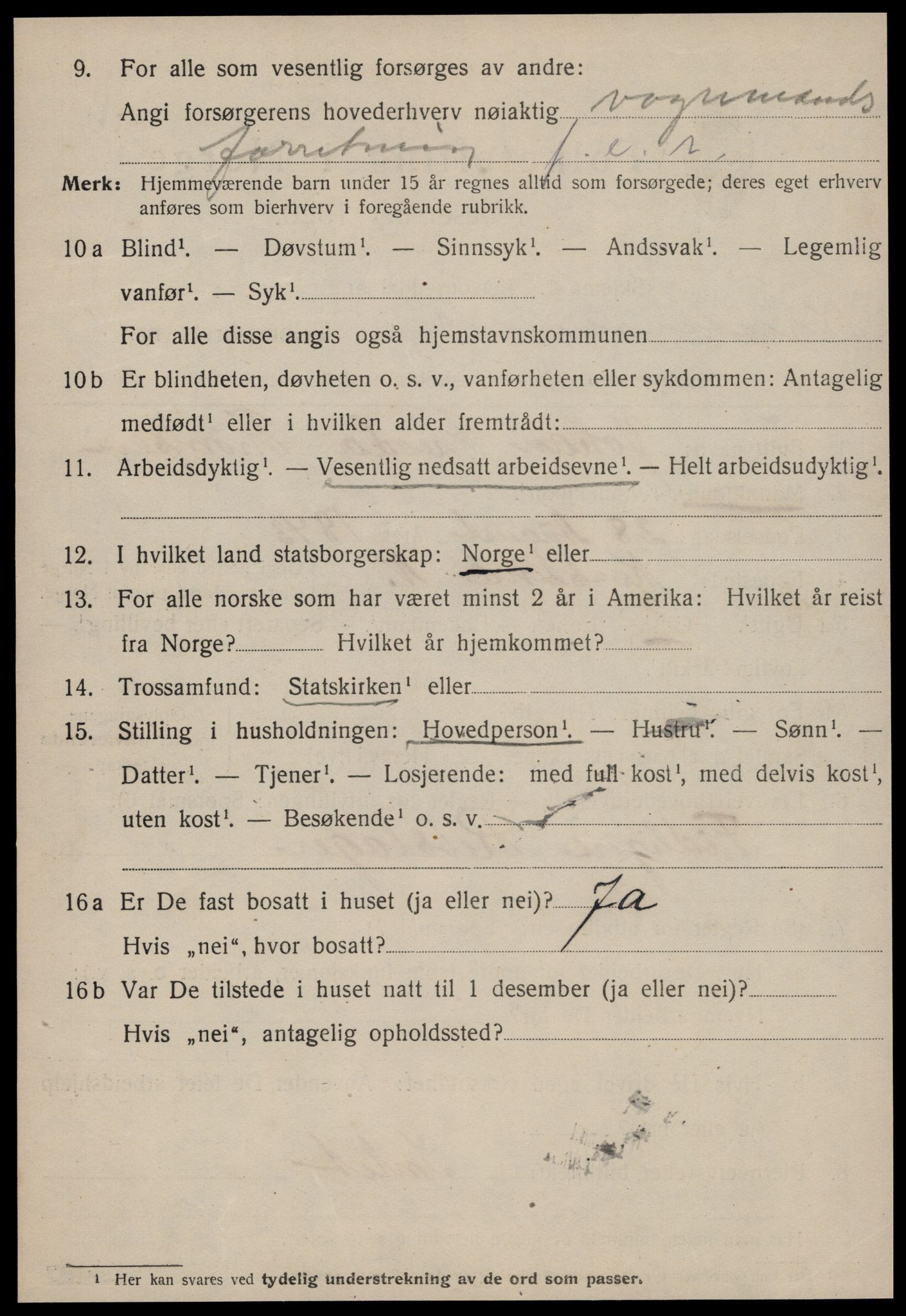 SAT, 1920 census for Kristiansund, 1920, p. 10824