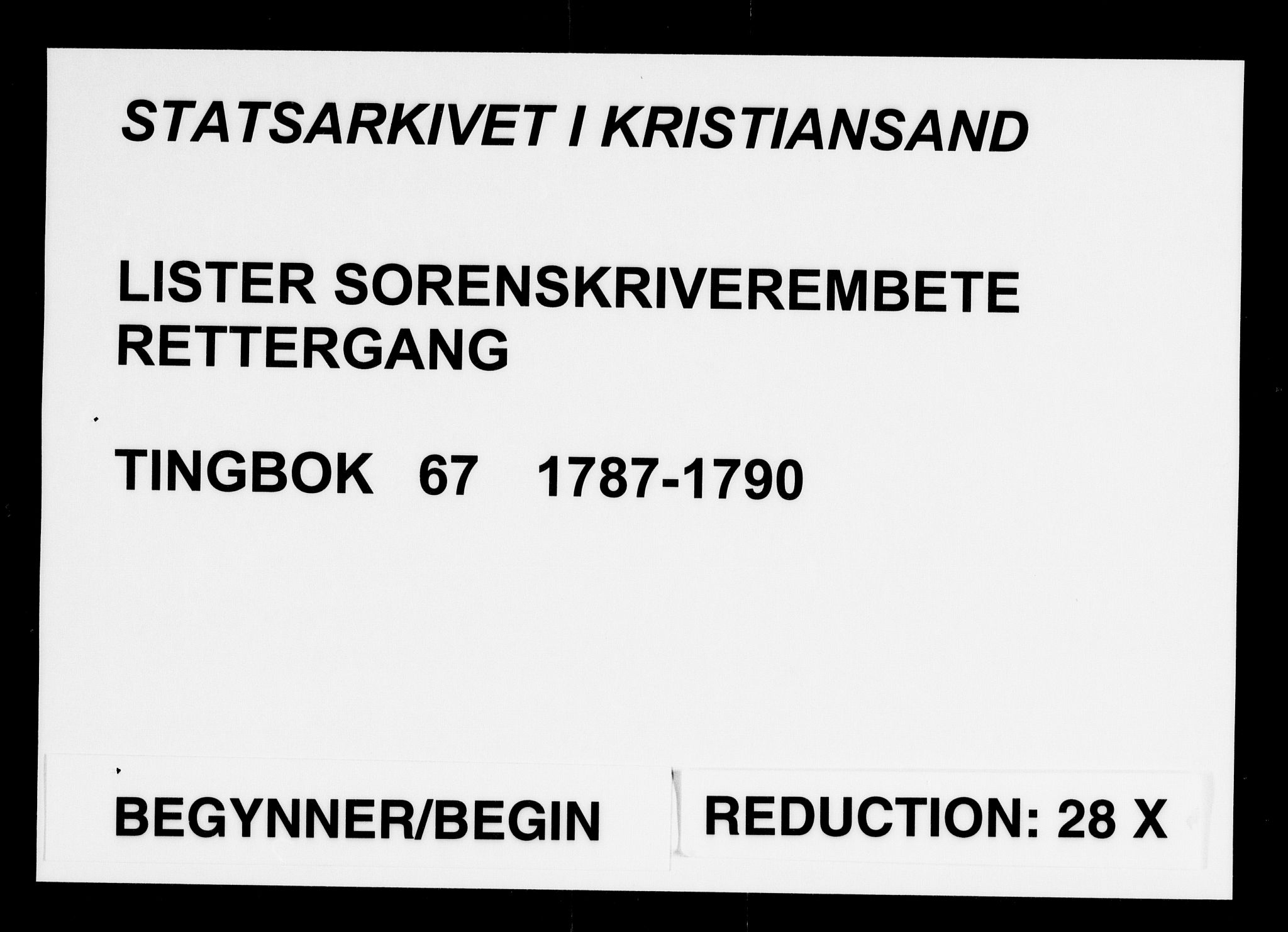 Lister sorenskriveri, AV/SAK-1221-0003/F/Fa/L0069: Tingbok nr 67, 1787-1790