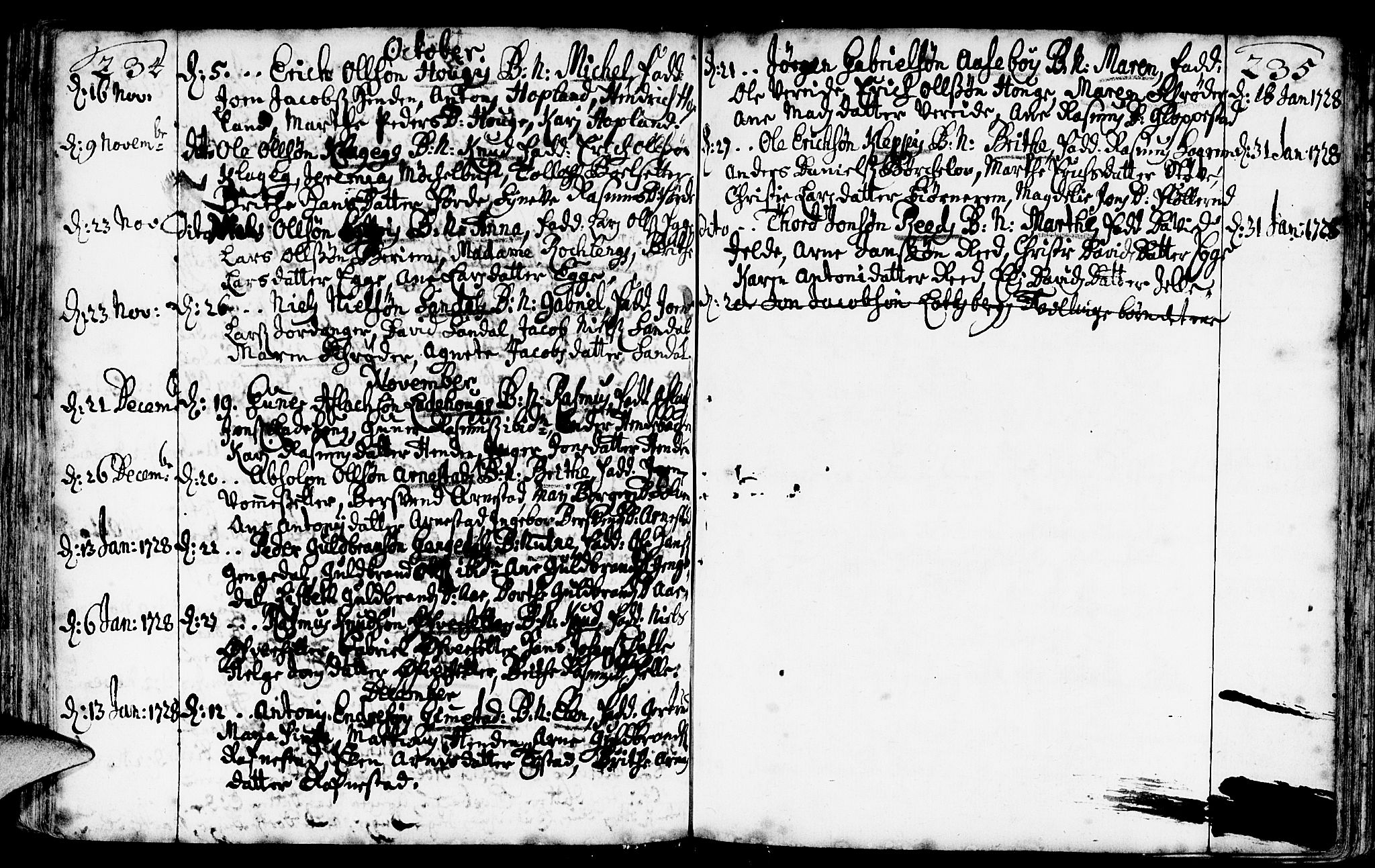 Gloppen sokneprestembete, AV/SAB-A-80101/H/Haa/Haaa/L0002: Parish register (official) no. A 2, 1712-1735, p. 234-235