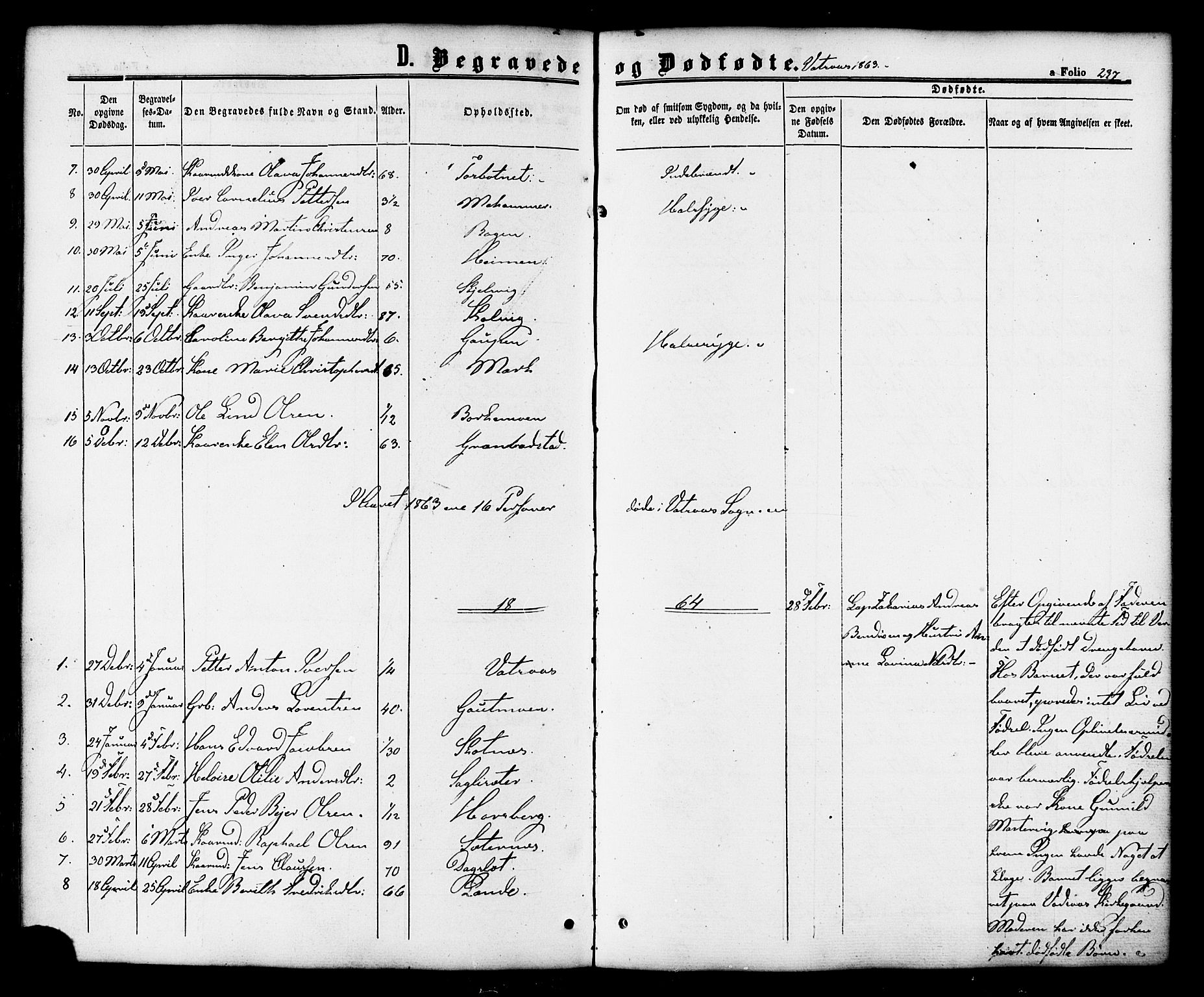 Ministerialprotokoller, klokkerbøker og fødselsregistre - Nordland, SAT/A-1459/810/L0146: Parish register (official) no. 810A08 /1, 1862-1874, p. 237