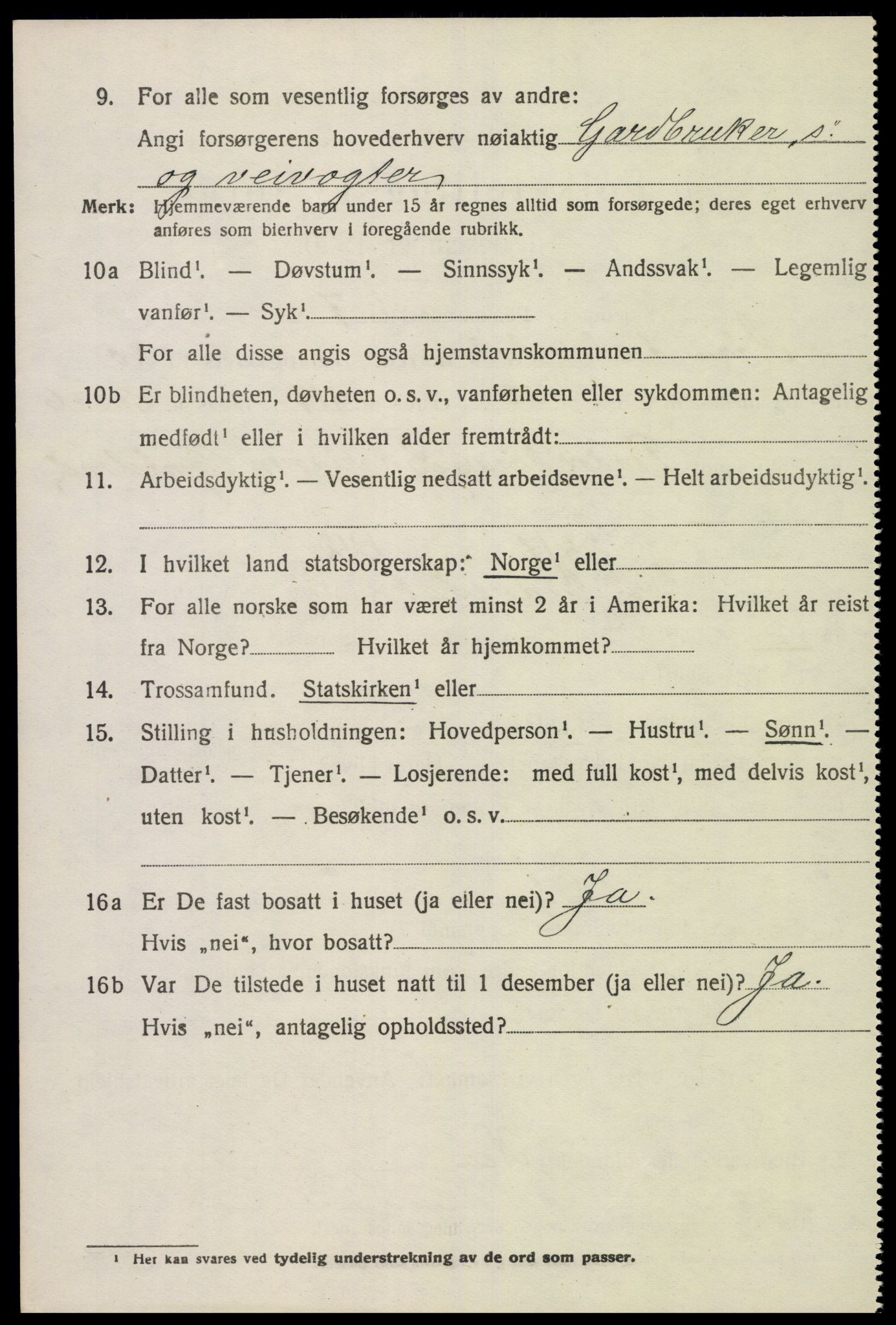 SAK, 1920 census for Sør-Audnedal, 1920, p. 6906
