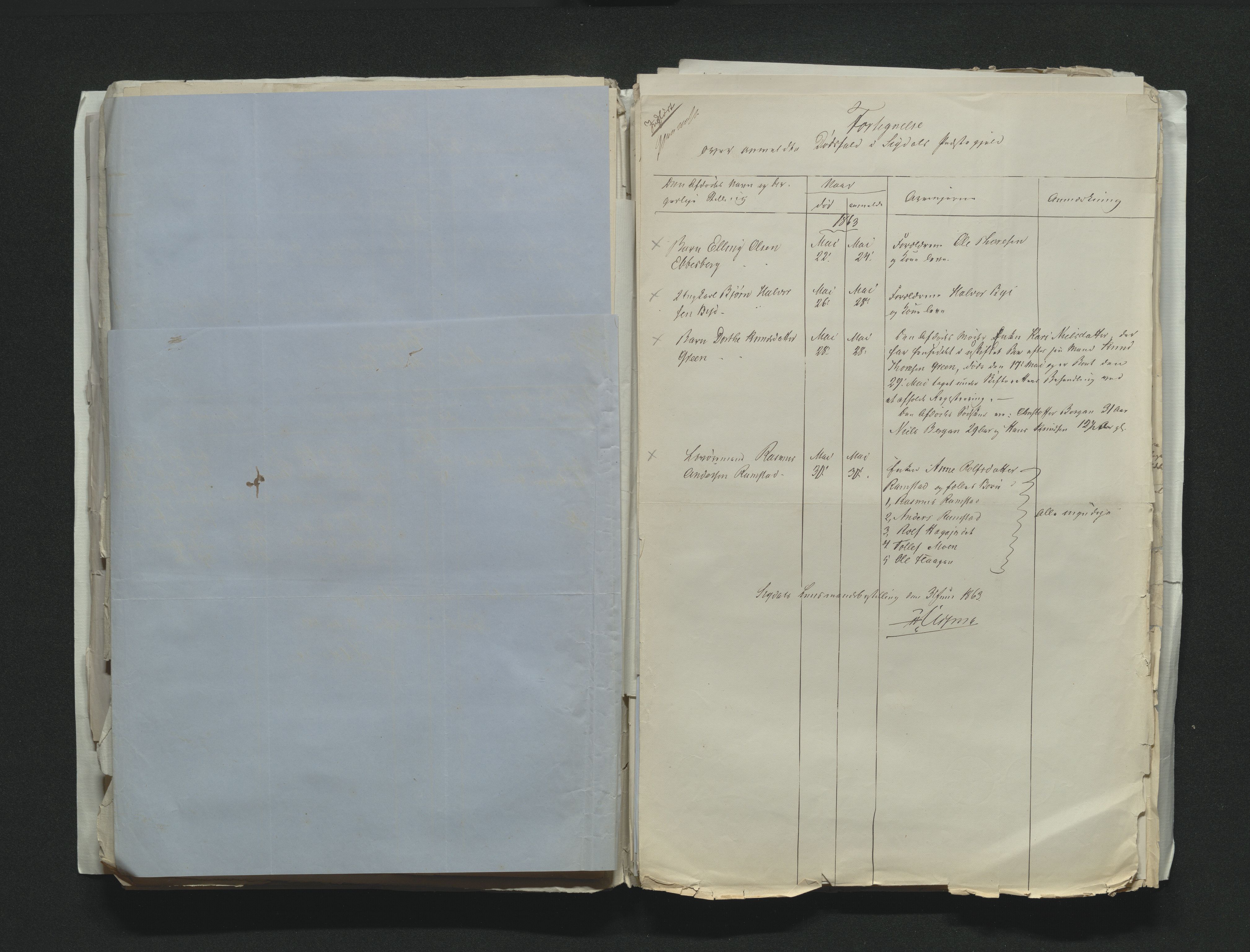 Eiker, Modum og Sigdal sorenskriveri, AV/SAKO-A-123/H/Ha/Hab/L0011: Dødsfallsmeldinger, 1862-1865, p. 274