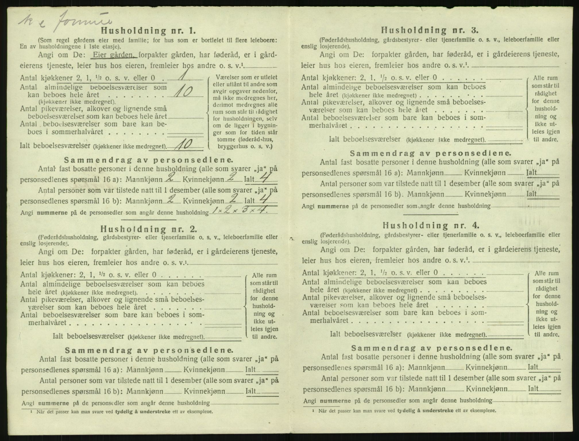 SAK, 1920 census for Fjære, 1920, p. 1186