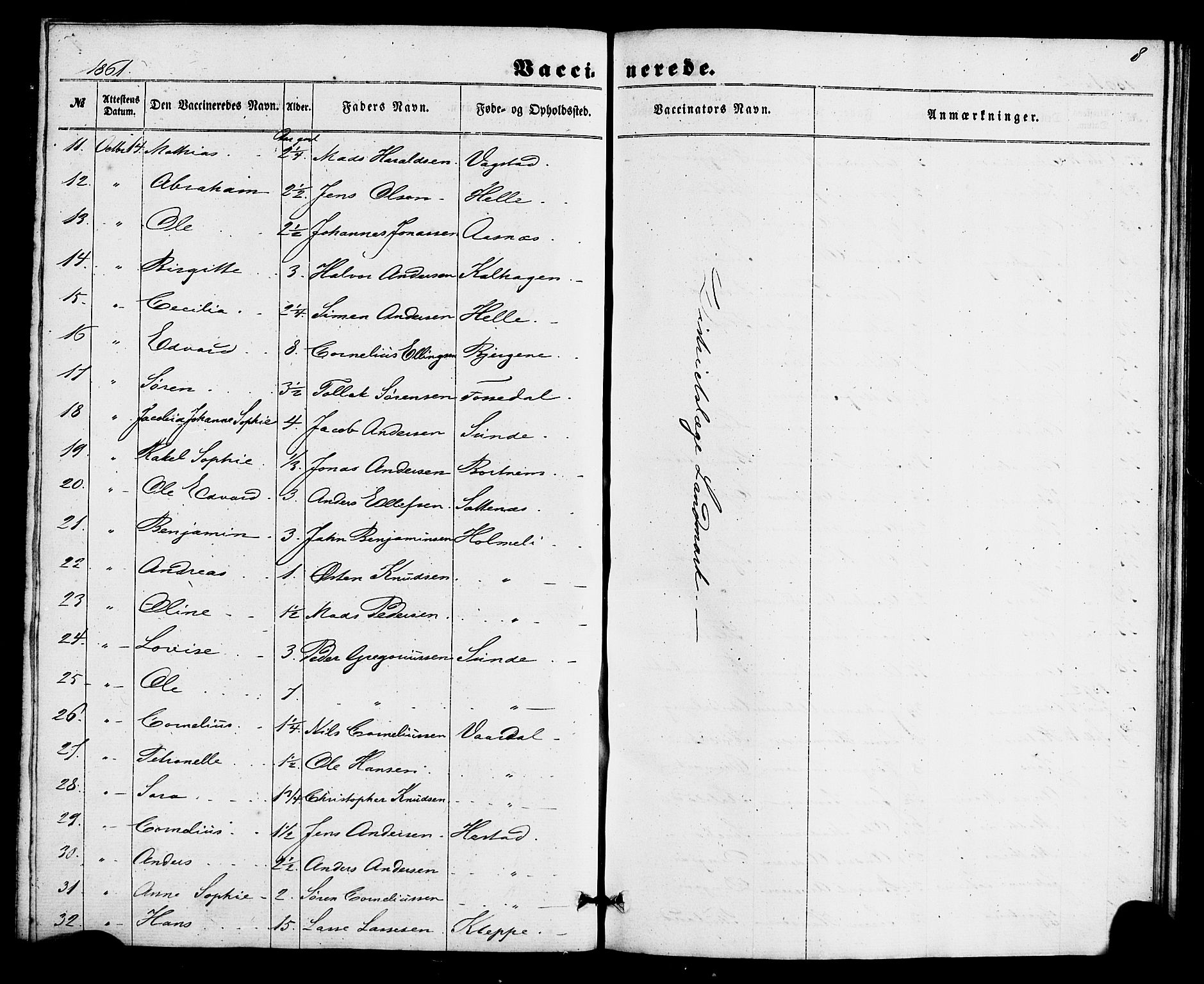 Fjaler sokneprestembete, AV/SAB-A-79801/H/Haa/Haaa/L0011: Parish register (official) no. A 11, 1860-1867, p. 8