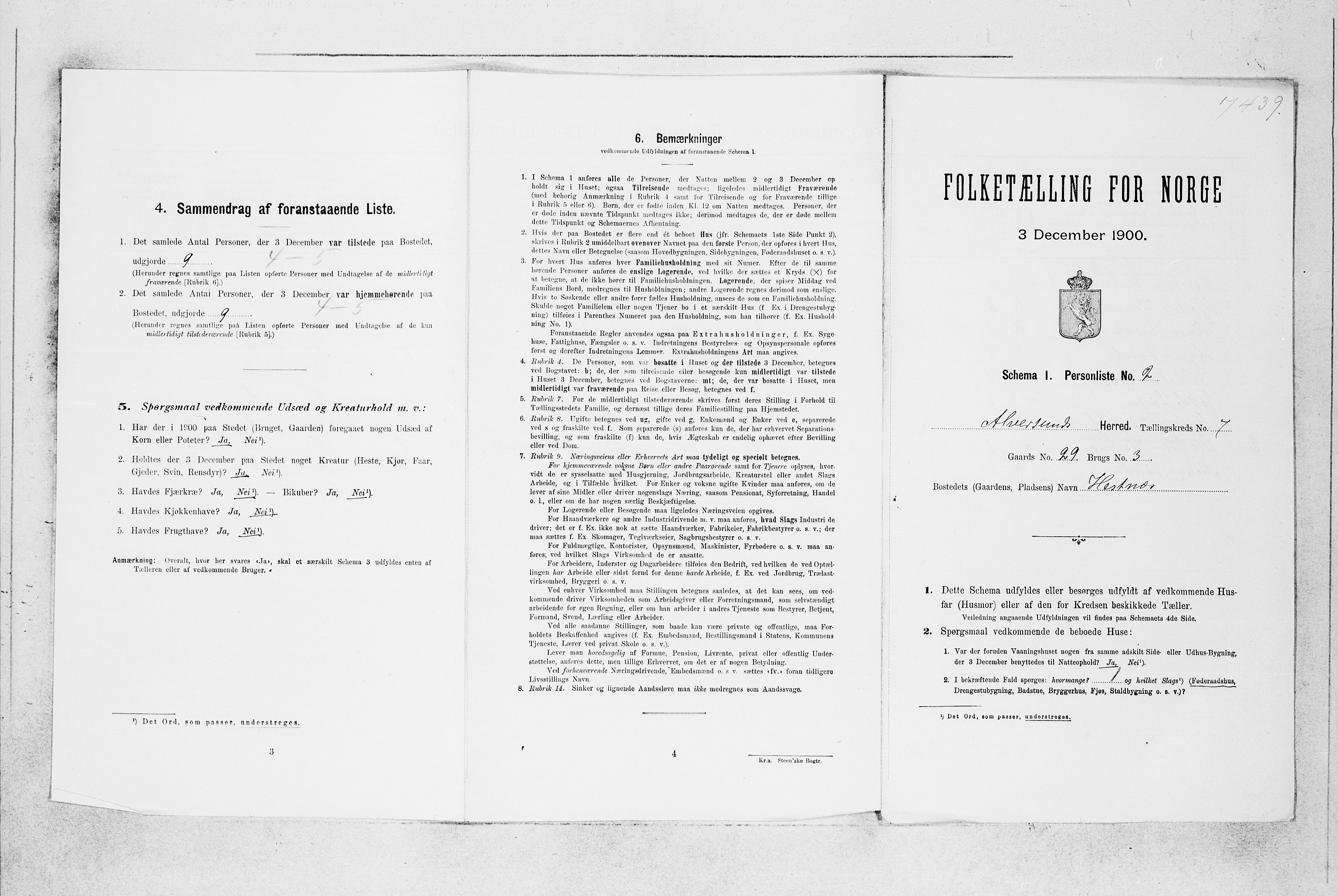 SAB, 1900 census for Alversund, 1900, p. 439