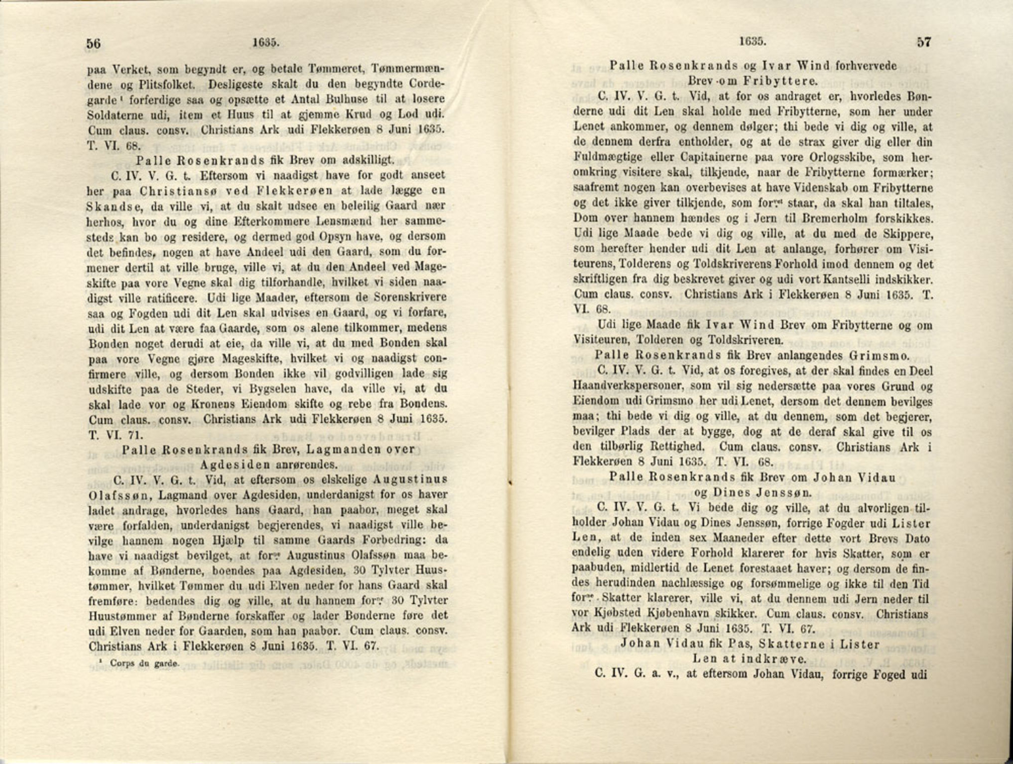 Publikasjoner utgitt av Det Norske Historiske Kildeskriftfond, PUBL/-/-/-: Norske Rigs-Registranter, bind 7, 1635-1640, p. 56-57