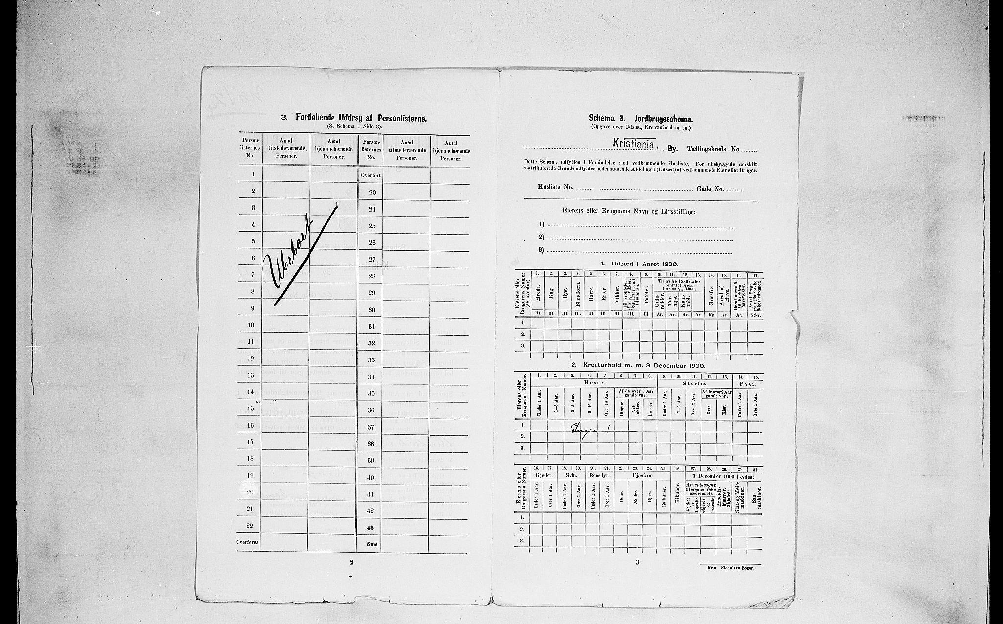 SAO, 1900 census for Kristiania, 1900, p. 25552