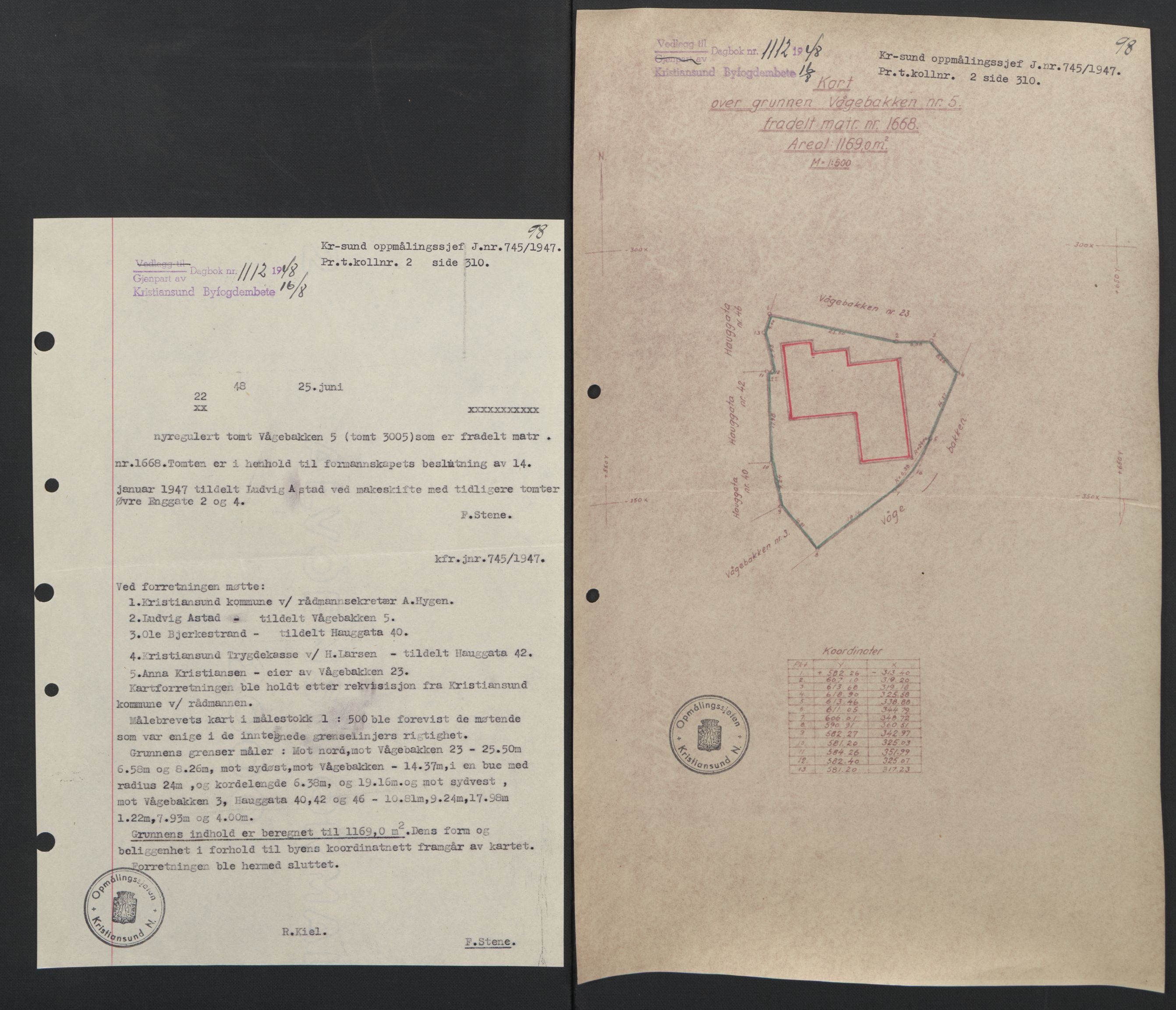 Kristiansund byfogd, AV/SAT-A-4587/A/27: Mortgage book no. 42, 1947-1950, Diary no: : 1112/1948