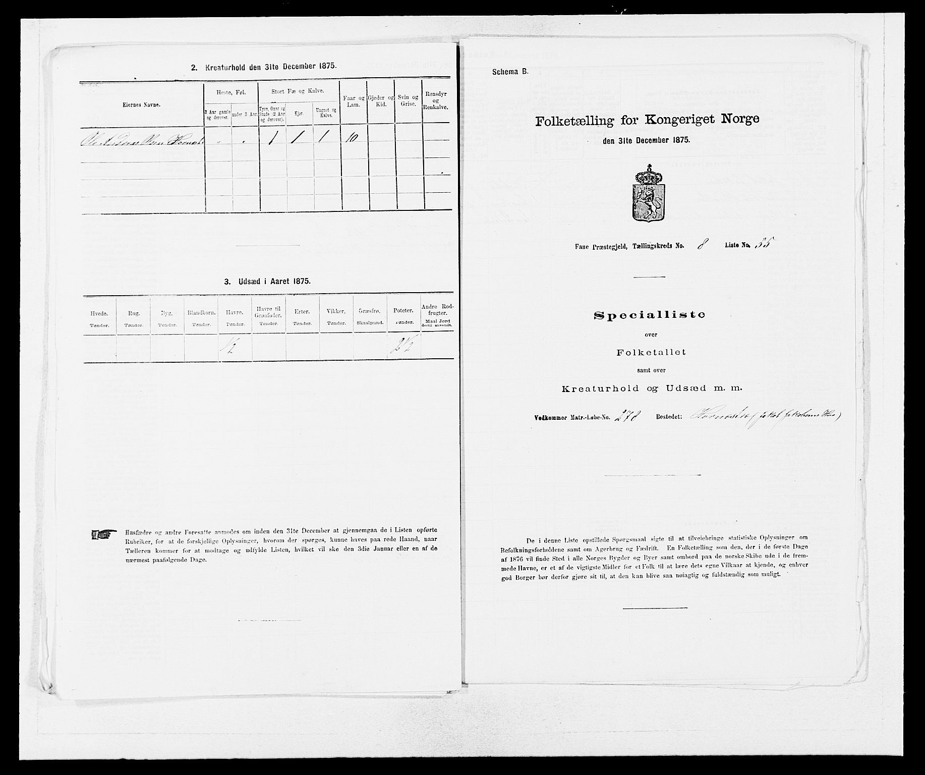 SAB, 1875 census for 1249P Fana, 1875, p. 888