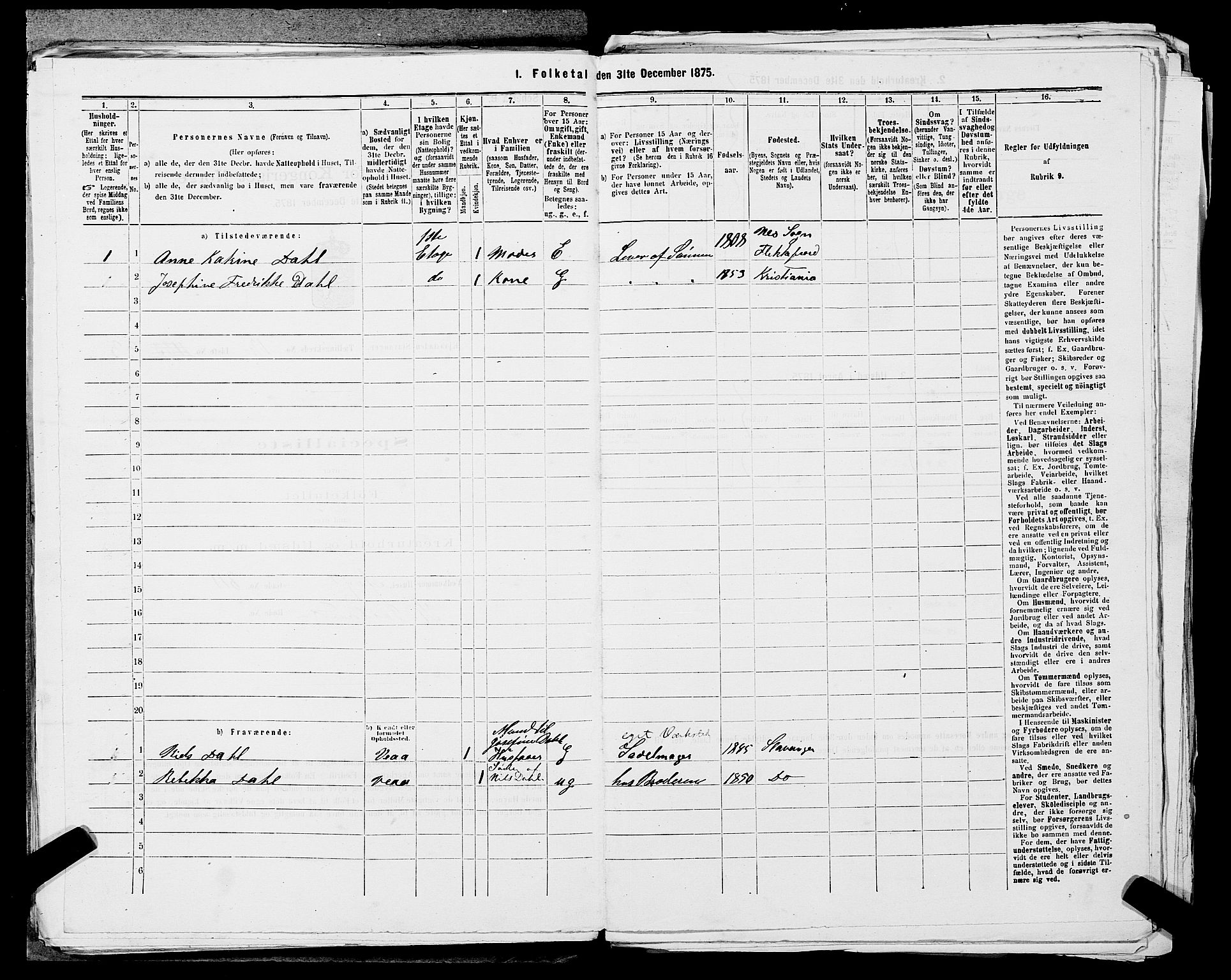 SAST, 1875 census for 1103 Stavanger, 1875, p. 2347