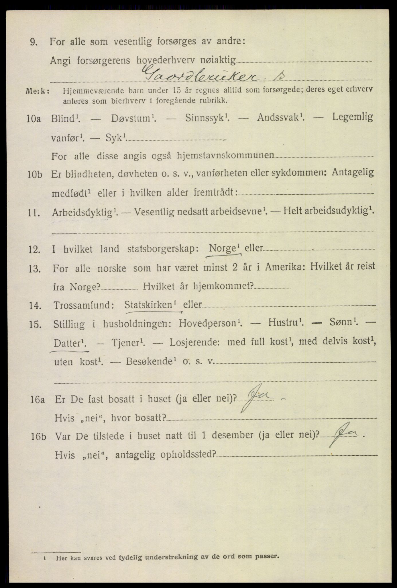 SAH, 1920 census for Folldal, 1920, p. 2992