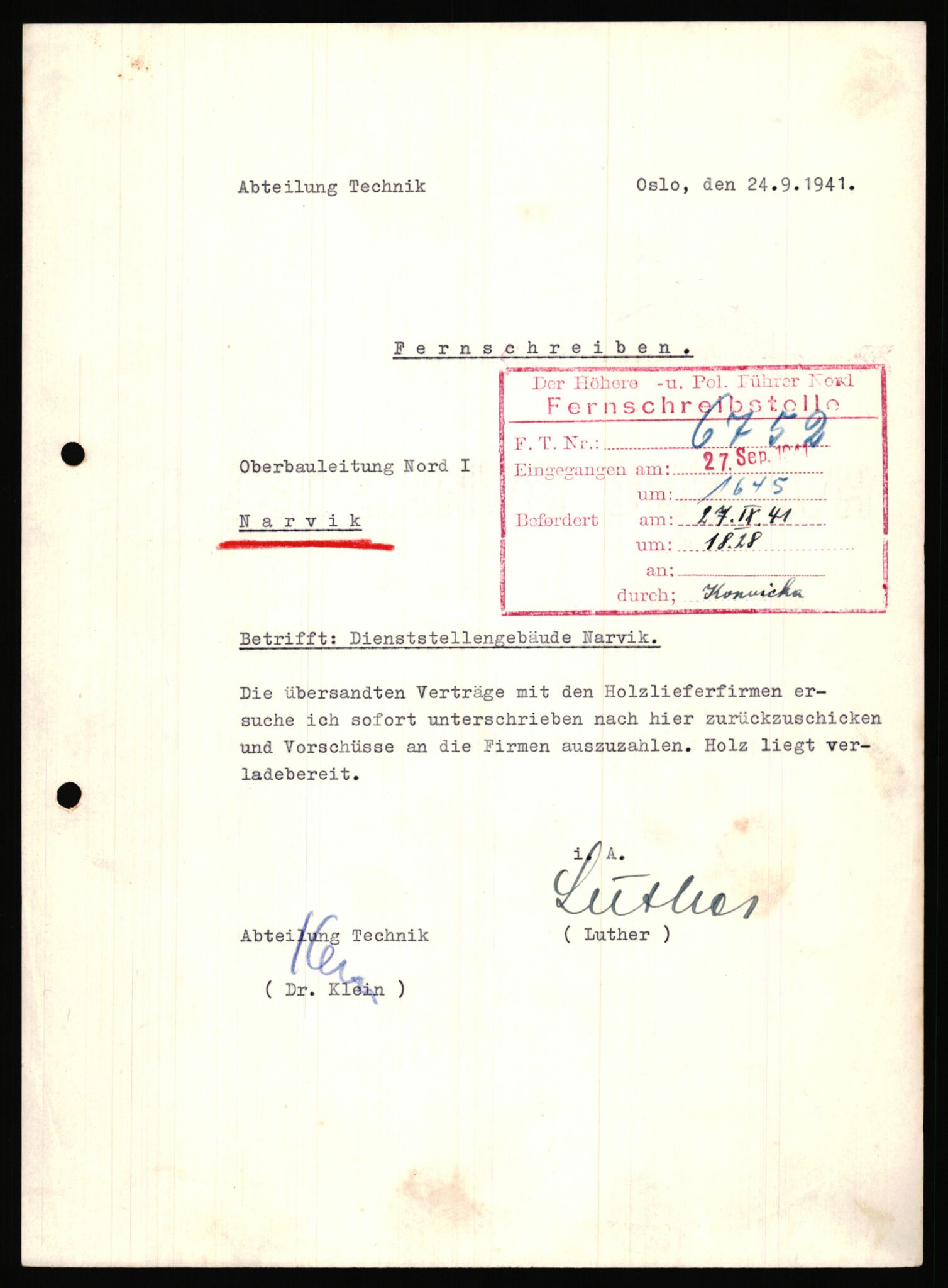 Tyske arkiver, Organisation Todt (OT), Einsatzgruppe Wiking, AV/RA-RAFA-2188/2/B/Bb/L0006: Korrespondanse med Kriegsmarine, 1940-1941, p. 36