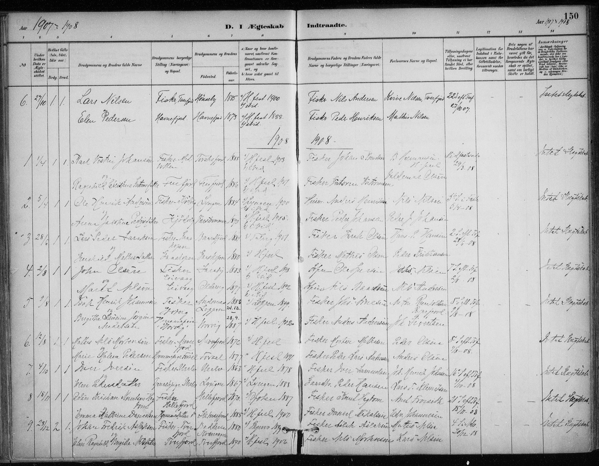 Hammerfest sokneprestkontor, SATØ/S-1347/H/Ha/L0013.kirke: Parish register (official) no. 13, 1898-1917, p. 150
