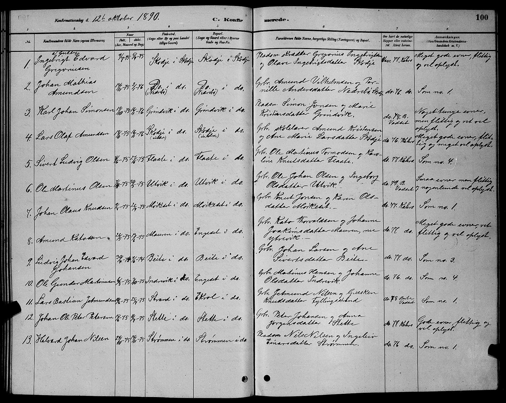 Ministerialprotokoller, klokkerbøker og fødselsregistre - Møre og Romsdal, AV/SAT-A-1454/524/L0365: Parish register (copy) no. 524C06, 1880-1899, p. 100