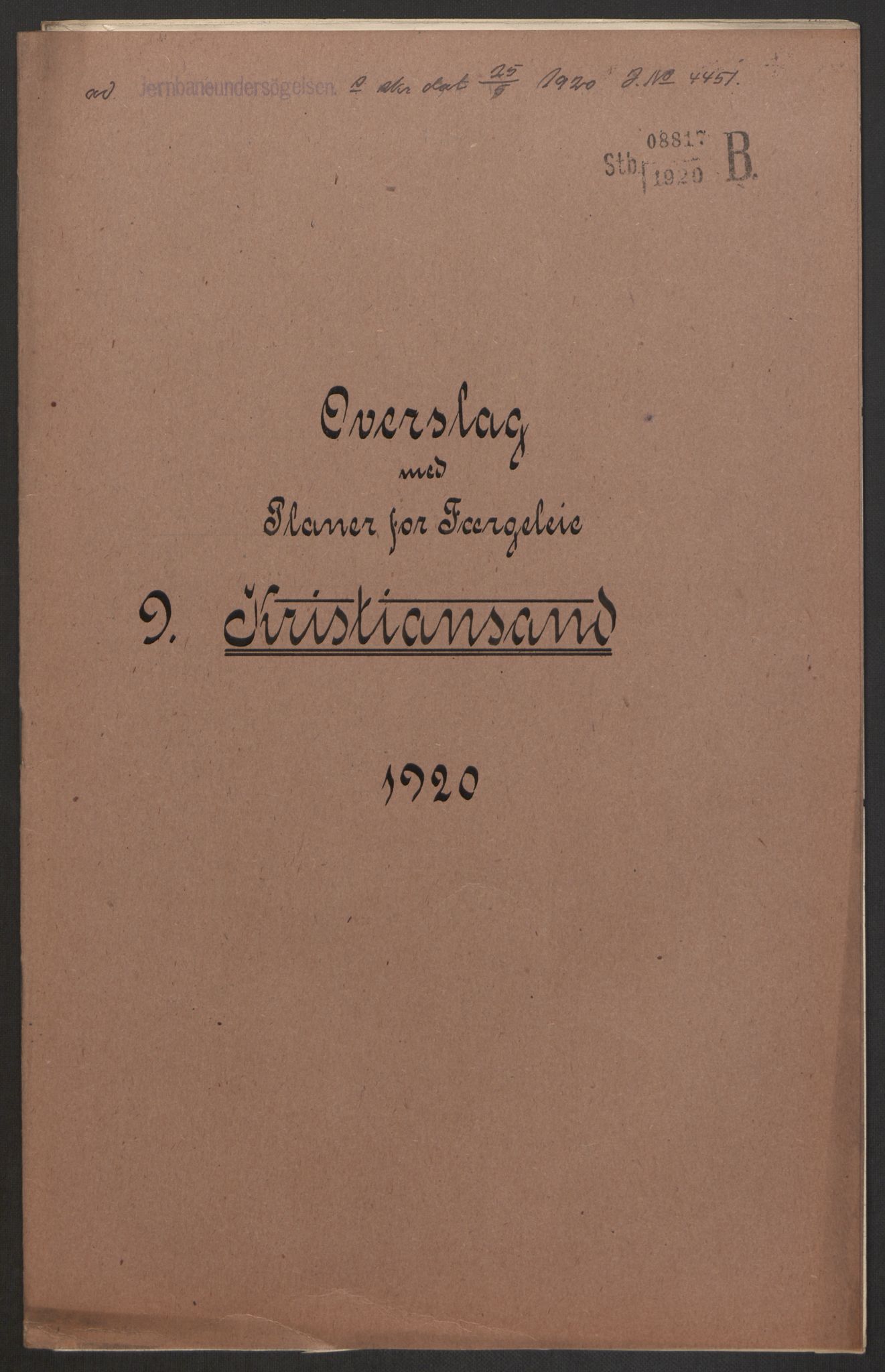 Norges Statsbaner, Baneavdelingen B, RA/S-1619/1/F/Fa/L0042: NORGE-JYLLAND, 1920, p. 397