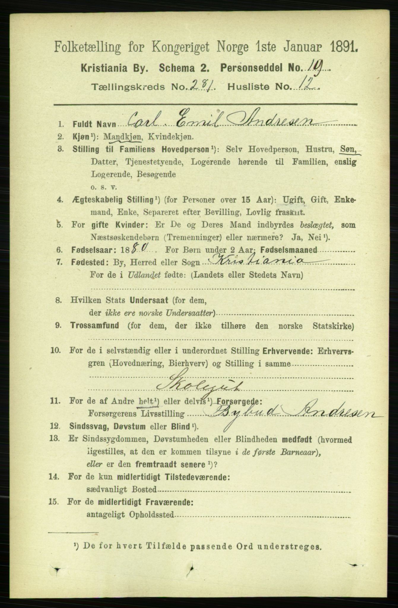 RA, 1891 census for 0301 Kristiania, 1891, p. 171140