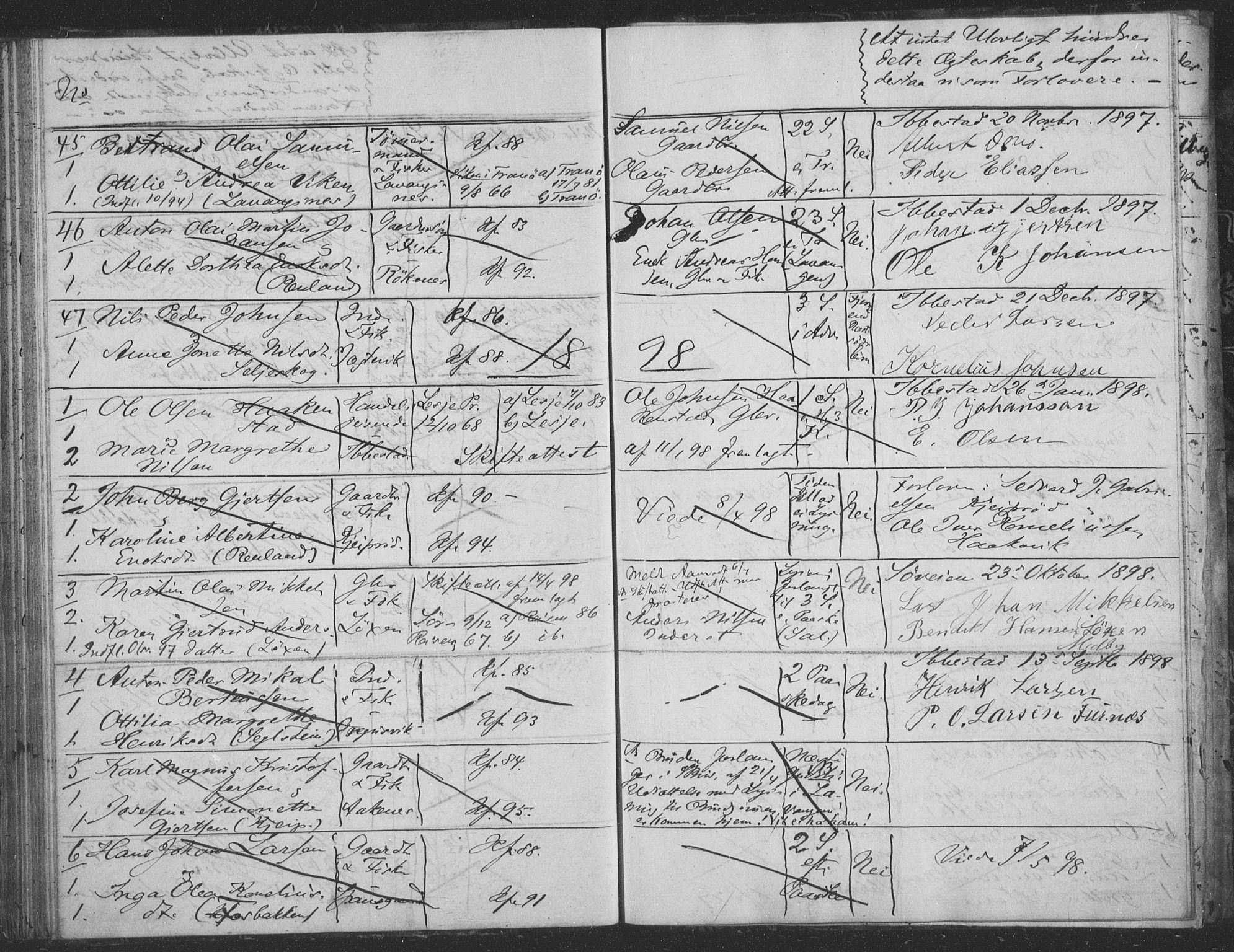 Ibestad sokneprestembete, AV/SATØ-S-0077/I/Ie/L0066: Banns register no. 66, 1888-1904