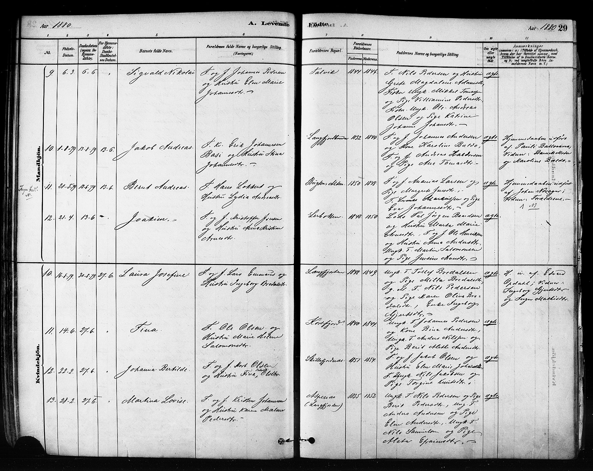 Talvik sokneprestkontor, SATØ/S-1337/H/Ha/L0012kirke: Parish register (official) no. 12, 1878-1886, p. 29
