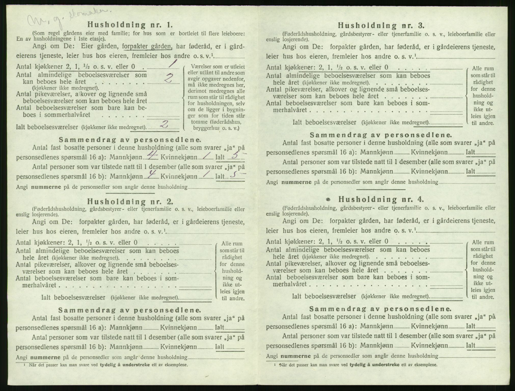 SAT, 1920 census for Hen, 1920, p. 127