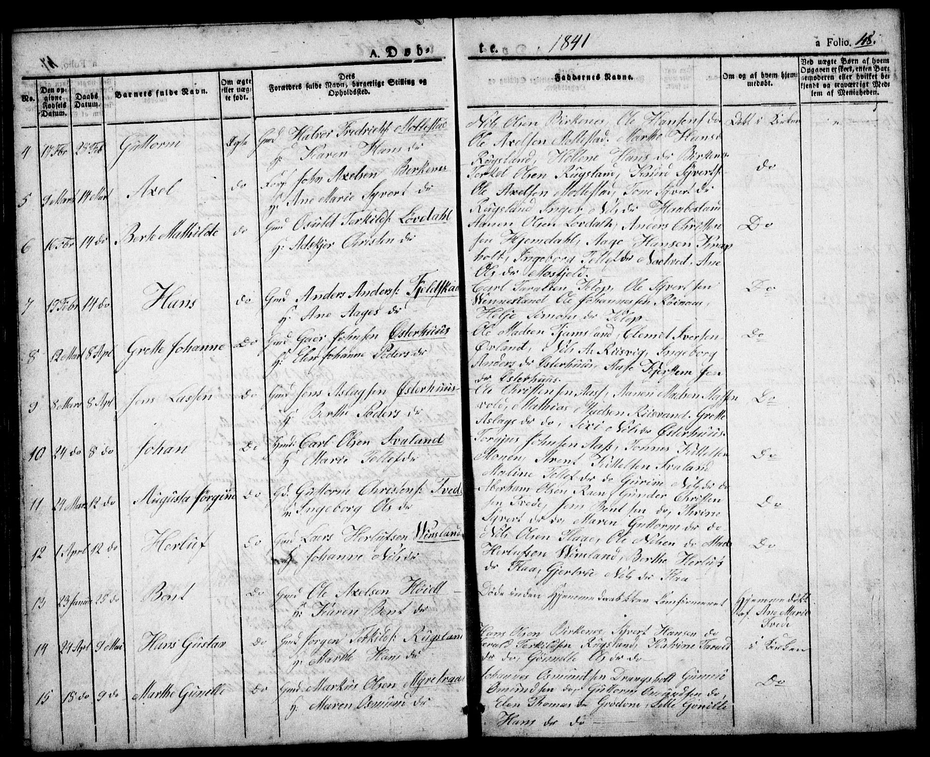 Birkenes sokneprestkontor, AV/SAK-1111-0004/F/Fa/L0001: Parish register (official) no. A 1, 1829-1849, p. 48