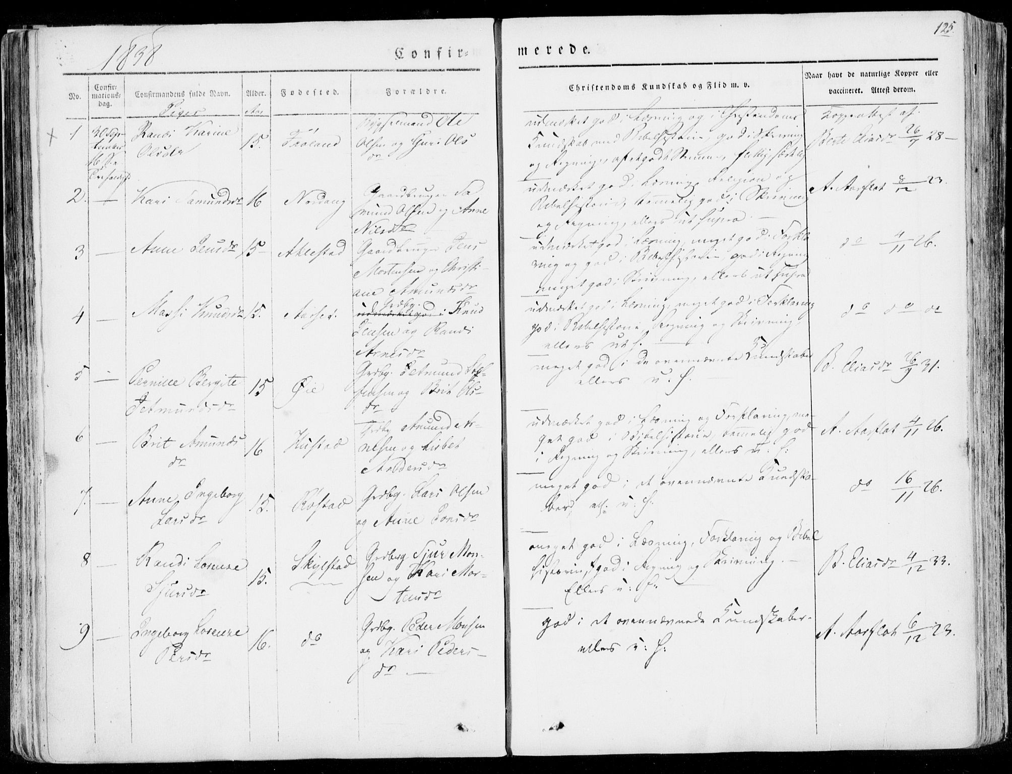 Ministerialprotokoller, klokkerbøker og fødselsregistre - Møre og Romsdal, AV/SAT-A-1454/515/L0208: Parish register (official) no. 515A04, 1830-1846, p. 125