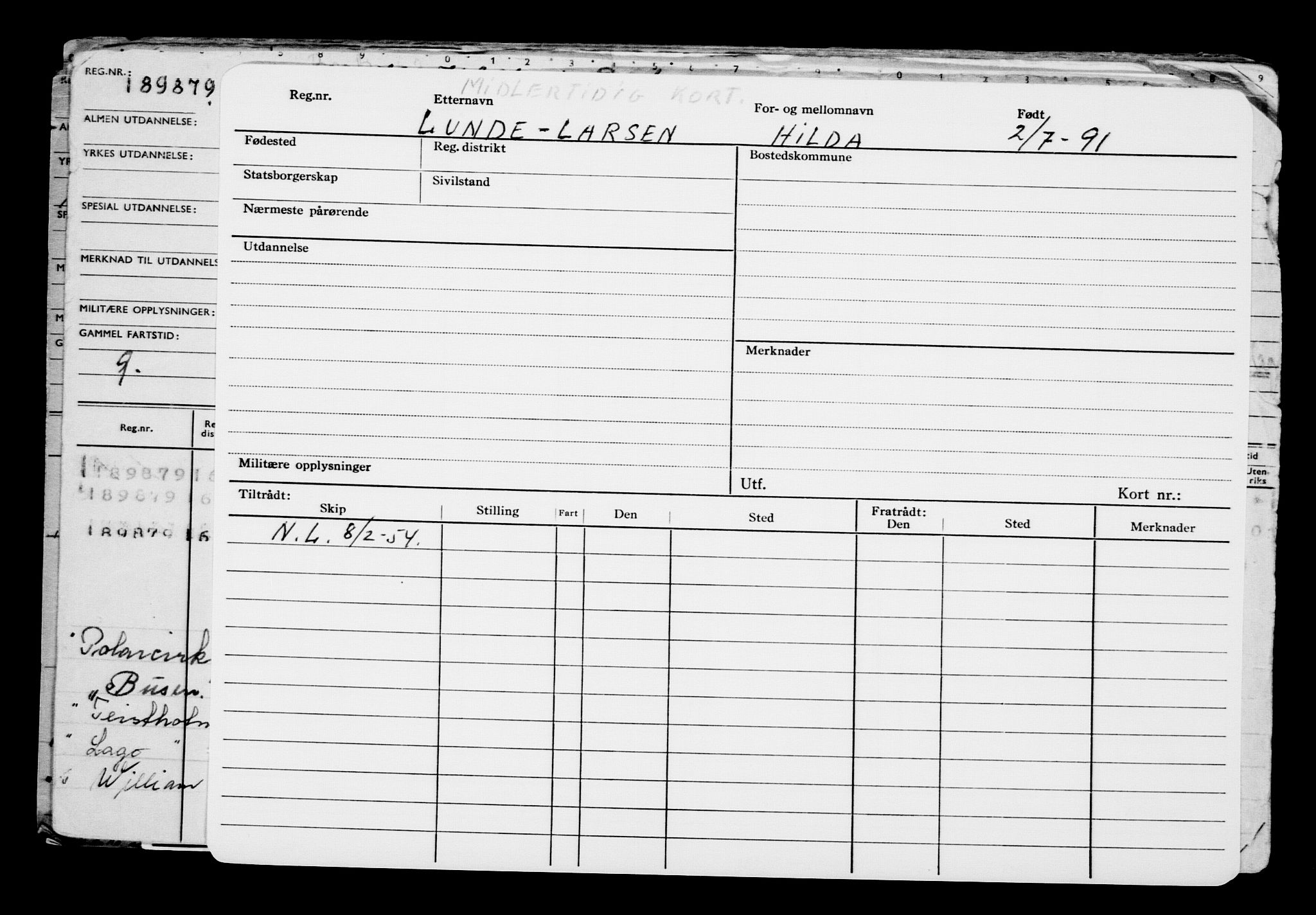 Direktoratet for sjømenn, AV/RA-S-3545/G/Gb/L0009: Hovedkort, 1891, p. 391