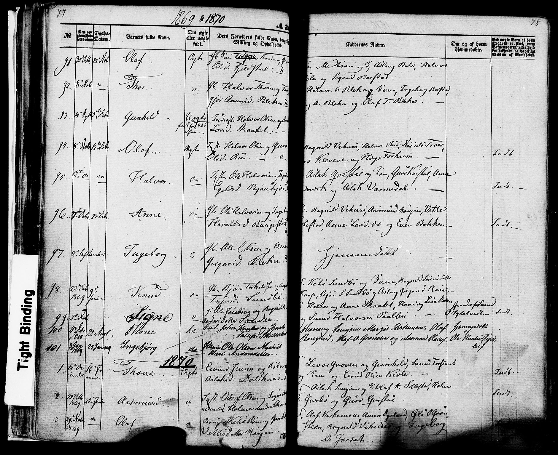 Seljord kirkebøker, SAKO/A-20/F/Fa/L0013: Parish register (official) no. I 13, 1866-1876, p. 77-78