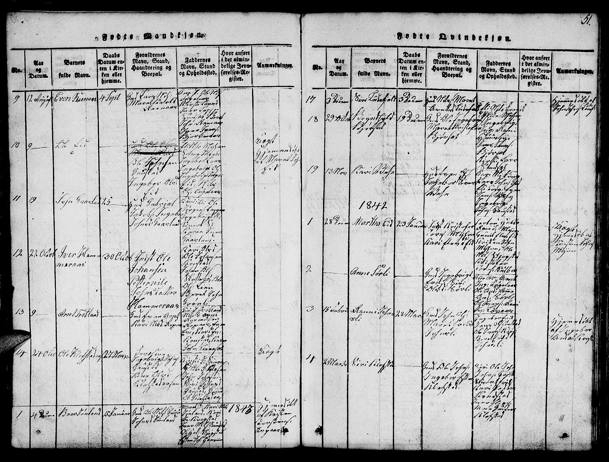 Ministerialprotokoller, klokkerbøker og fødselsregistre - Sør-Trøndelag, AV/SAT-A-1456/694/L1130: Parish register (copy) no. 694C02, 1816-1857, p. 51