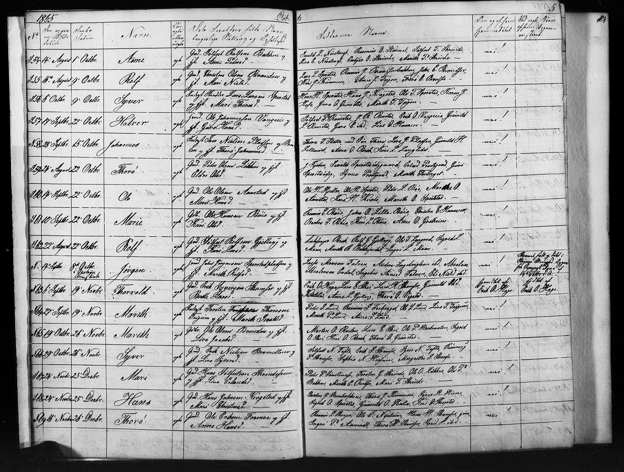 Skjåk prestekontor, SAH/PREST-072/H/Ha/Hab/L0001: Parish register (copy) no. 1, 1865-1893, p. 5