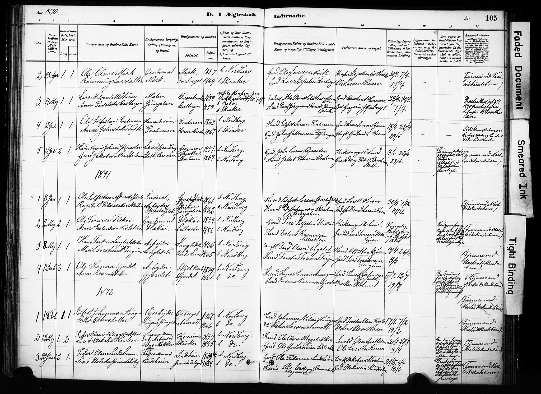 Skjåk prestekontor, SAH/PREST-072/H/Ha/Haa/L0004: Parish register (official) no. 4, 1880-1904, p. 105