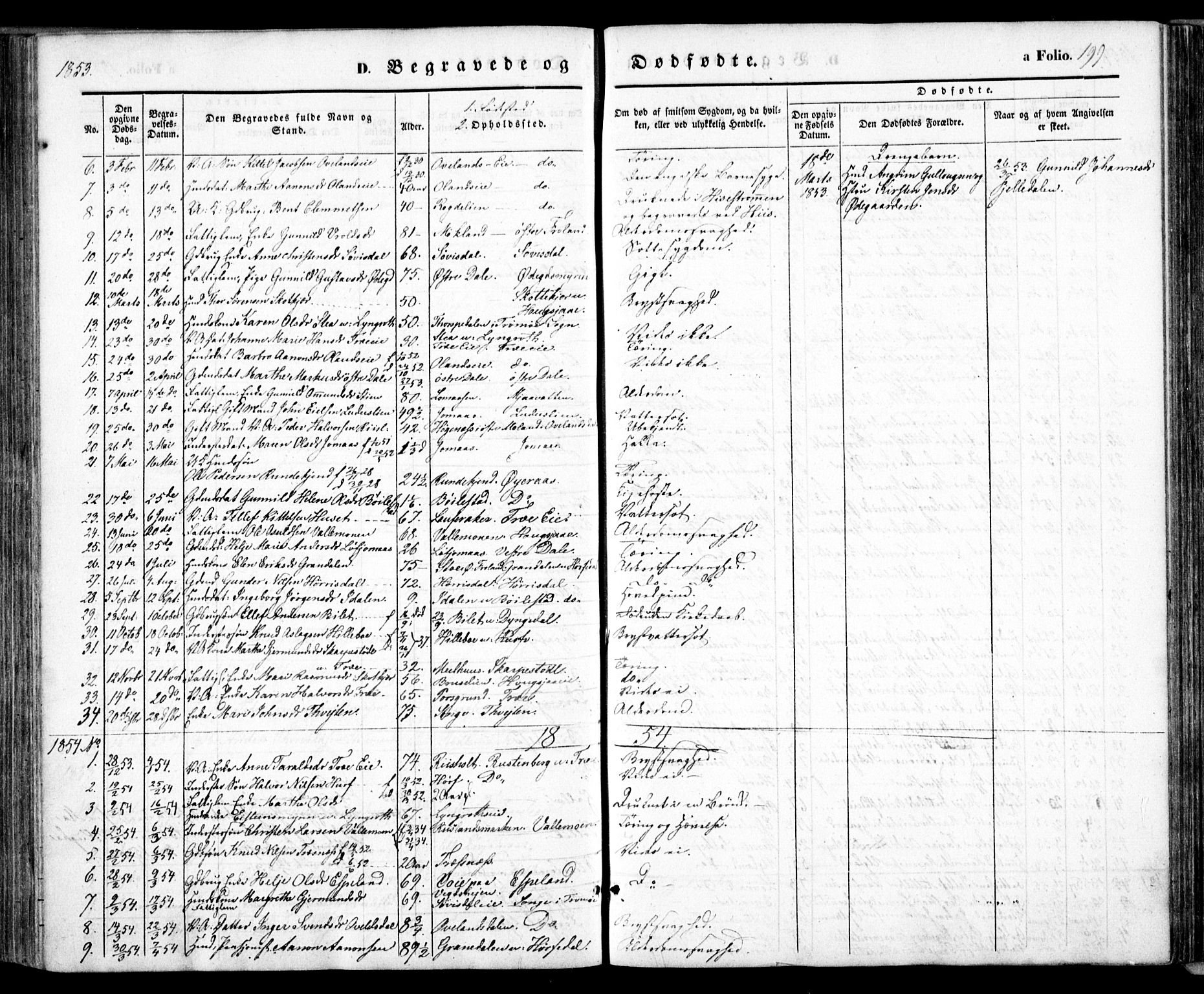 Froland sokneprestkontor, SAK/1111-0013/F/Fa/L0002: Parish register (official) no. A 2, 1845-1863, p. 199