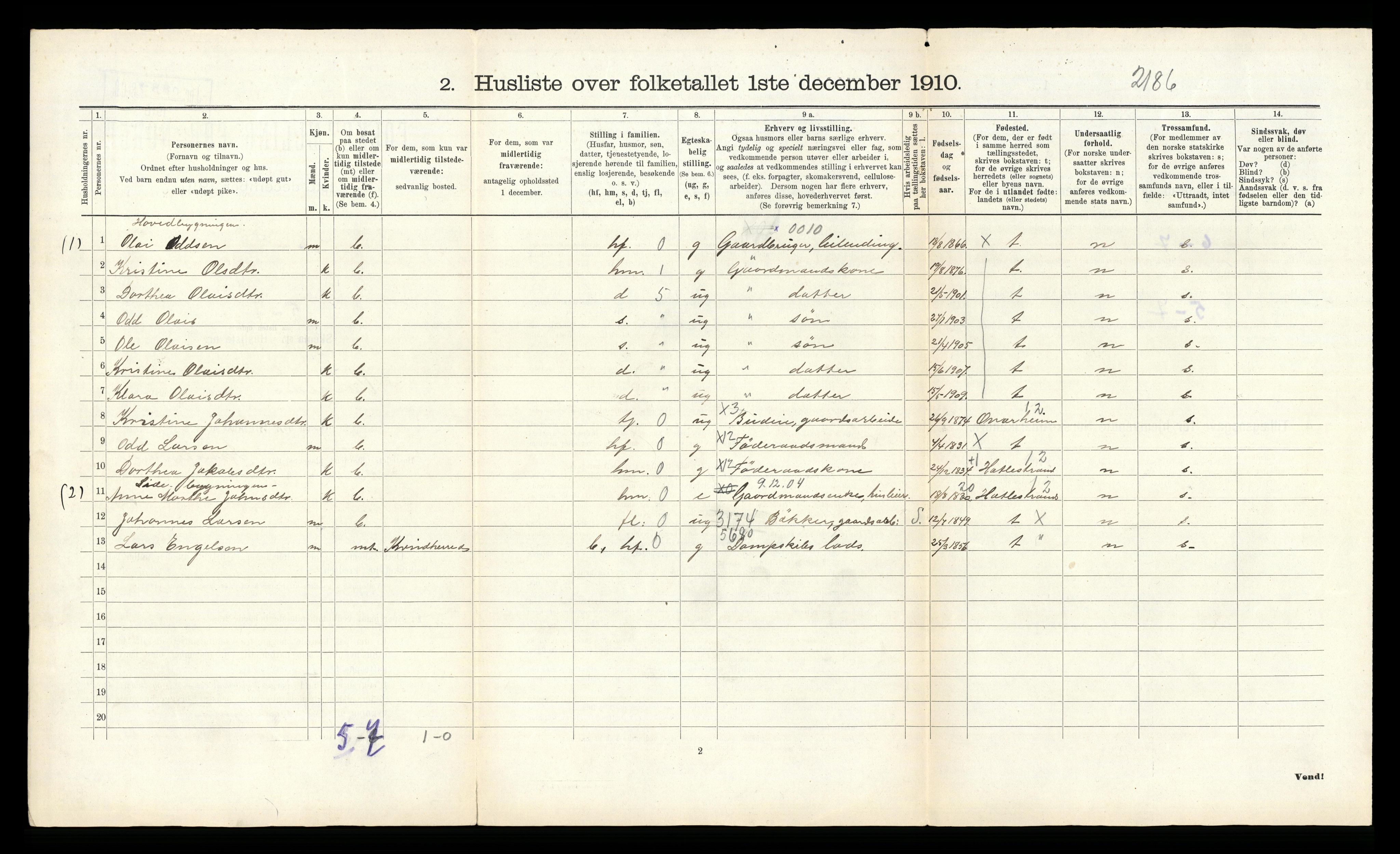 RA, 1910 census for Varaldsøy, 1910, p. 44