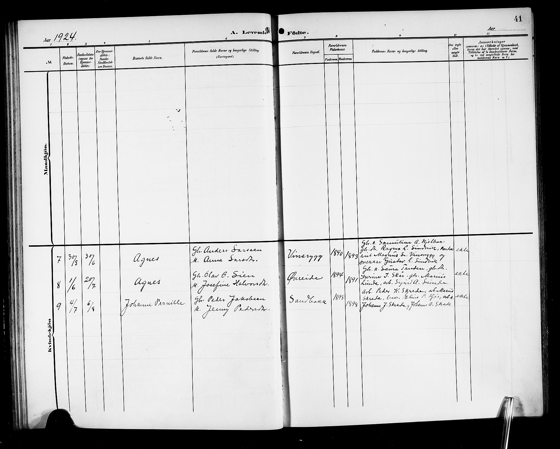 Stryn Sokneprestembete, AV/SAB-A-82501: Parish register (copy) no. A 3, 1906-1924, p. 41