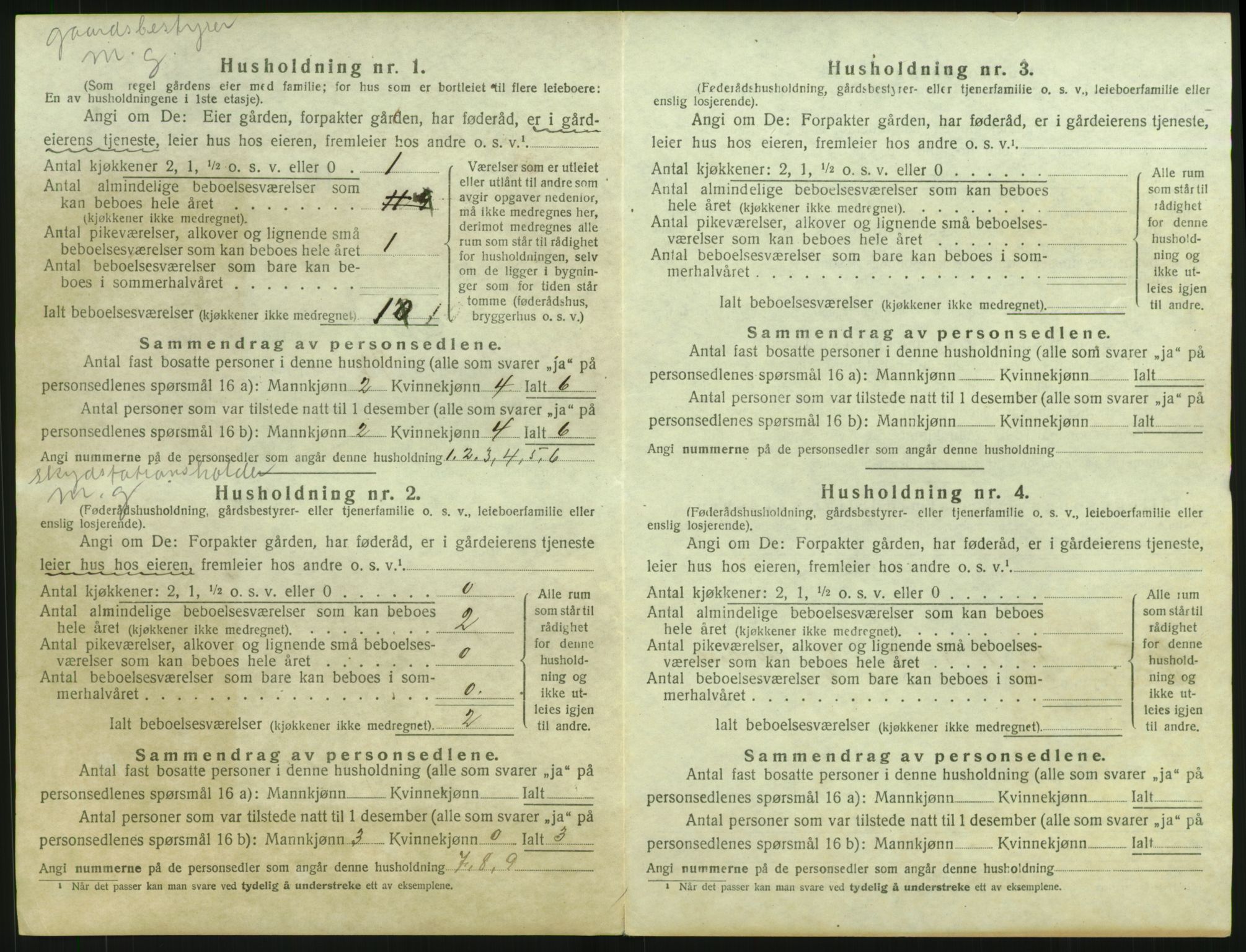 SAH, 1920 census for Folldal, 1920, p. 44