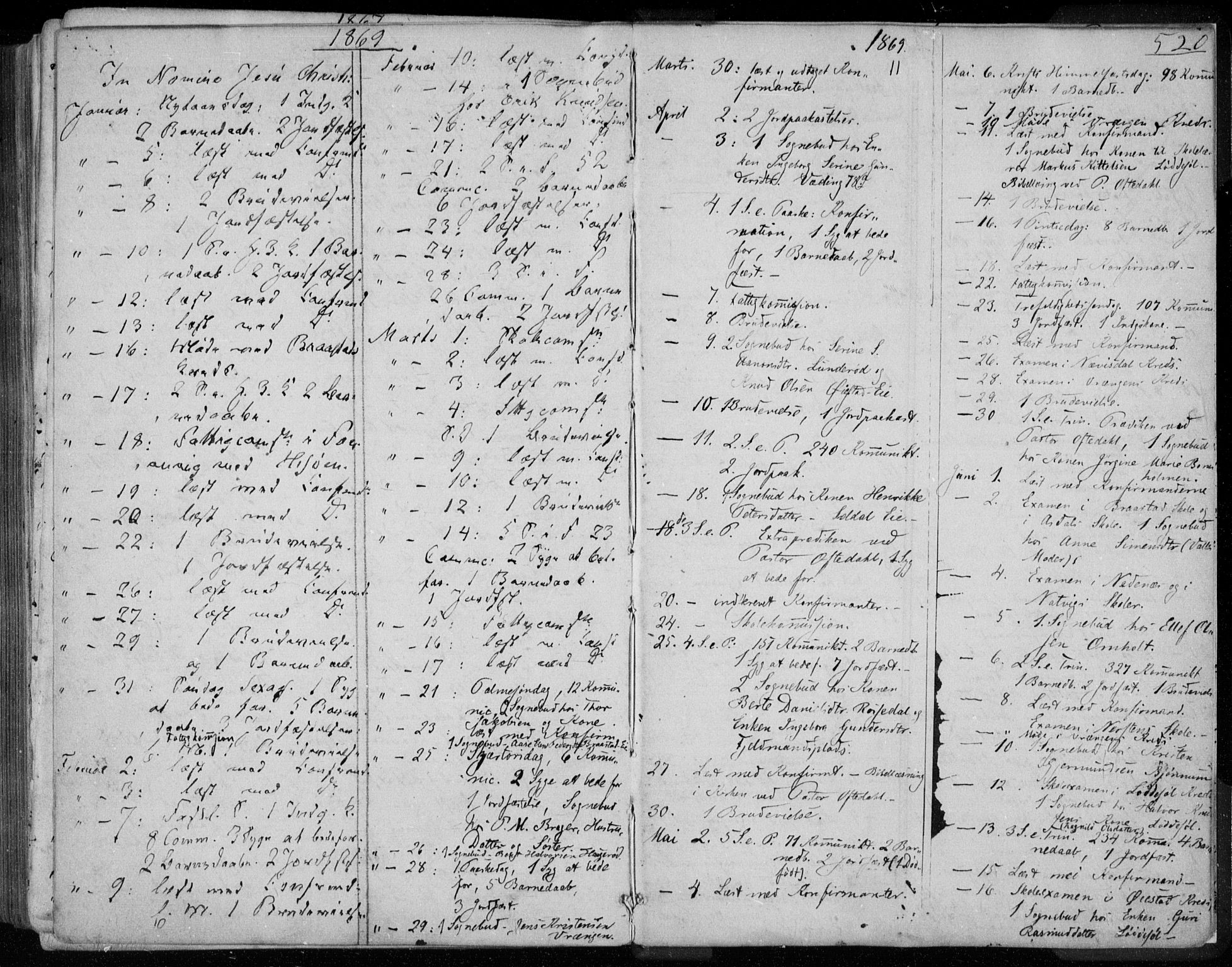 Øyestad sokneprestkontor, AV/SAK-1111-0049/F/Fa/L0015: Parish register (official) no. A 15, 1857-1873, p. 520