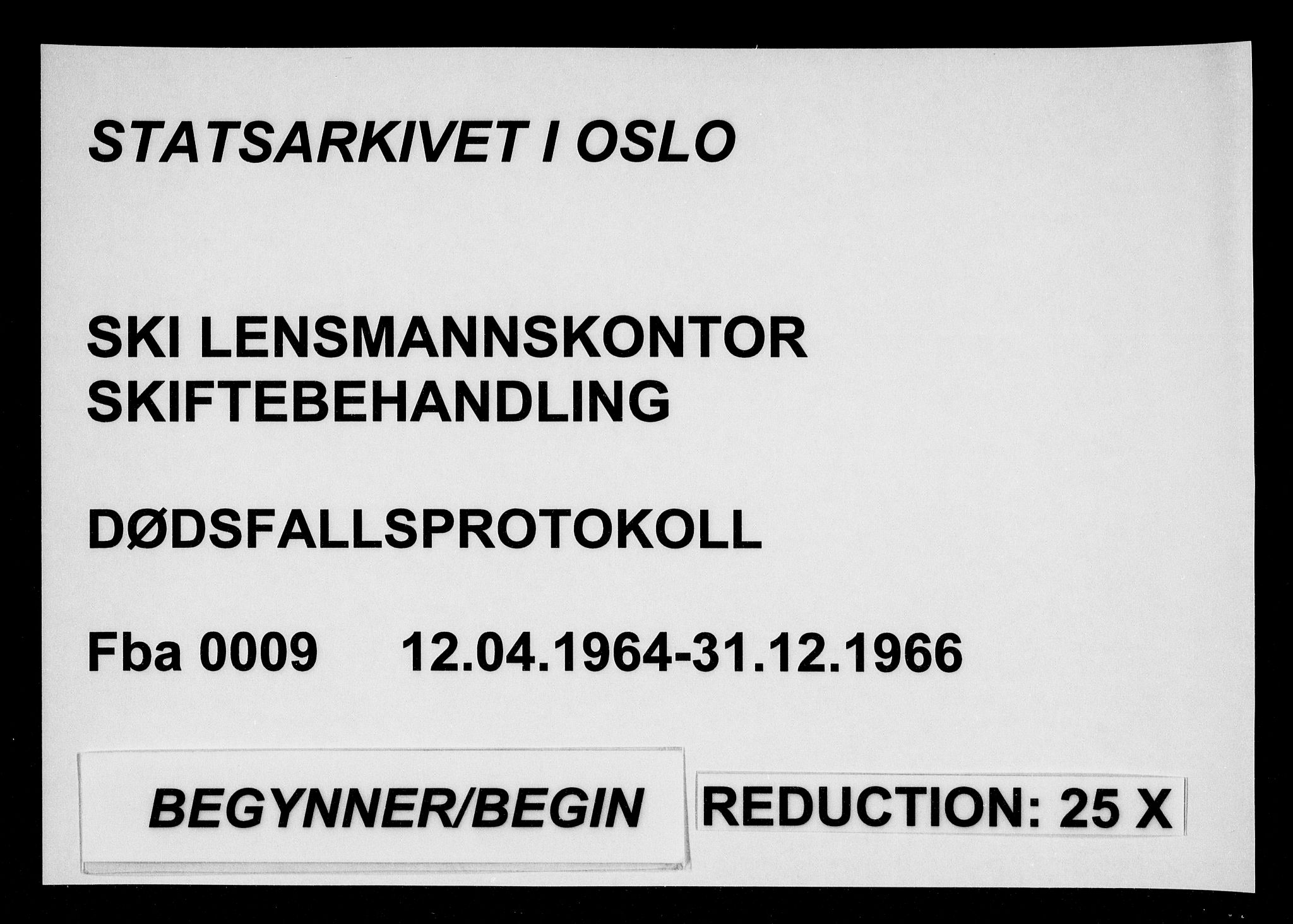 Ski lensmannskontor, AV/SAO-A-10109/H/Ha/Haa/L0009: Dødsfallsprotokoll, 1964-1966