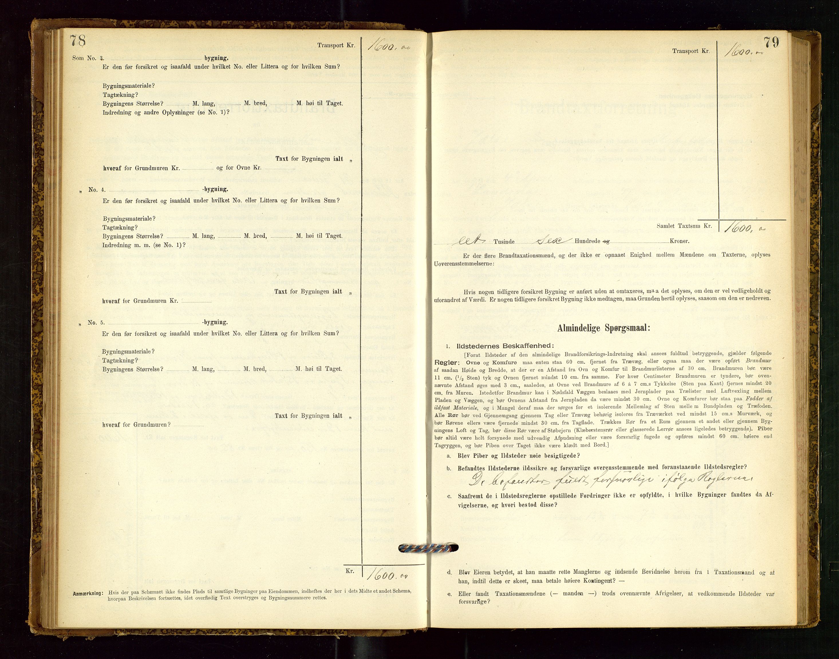 Jelsa lensmannskontor, SAST/A-100360/Gob/L0001: "Brandtaxationsprotocol", 1895-1918, p. 78-79