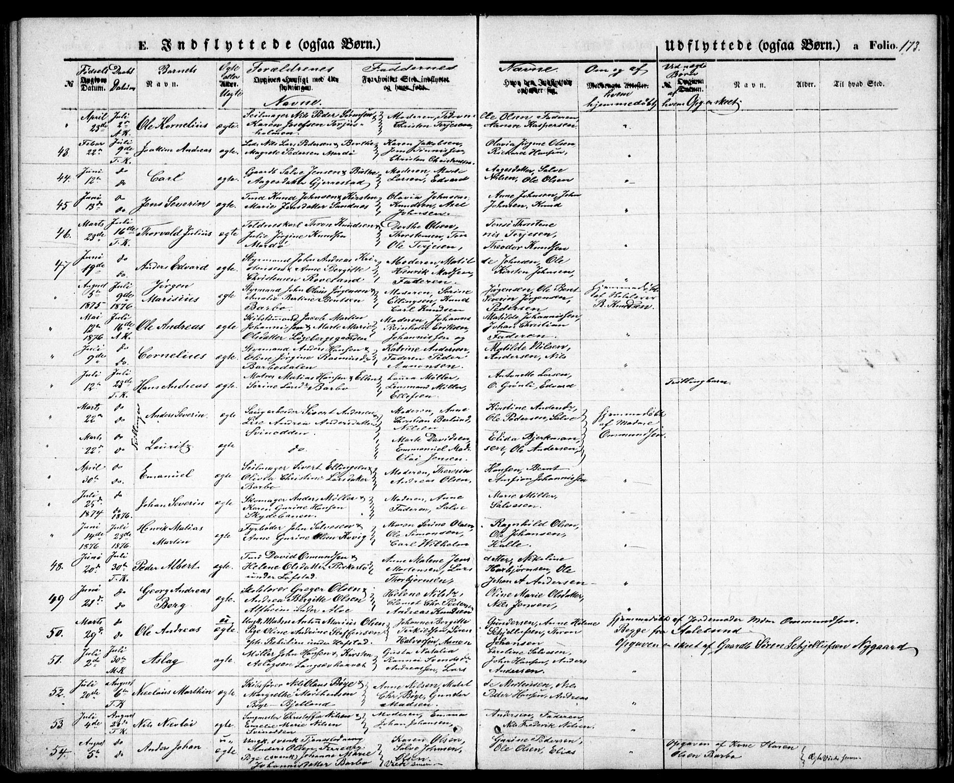 Tromøy sokneprestkontor, AV/SAK-1111-0041/F/Fb/L0004: Parish register (copy) no. B 4, 1869-1877, p. 173