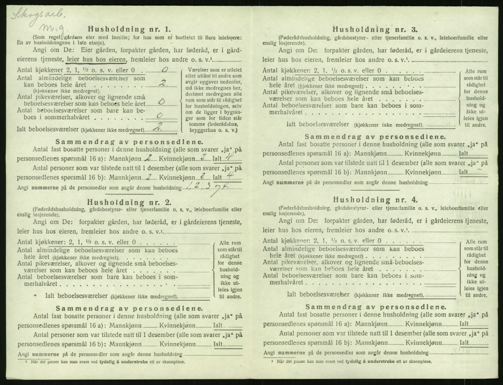 SAK, 1920 census for Åmli, 1920, p. 52