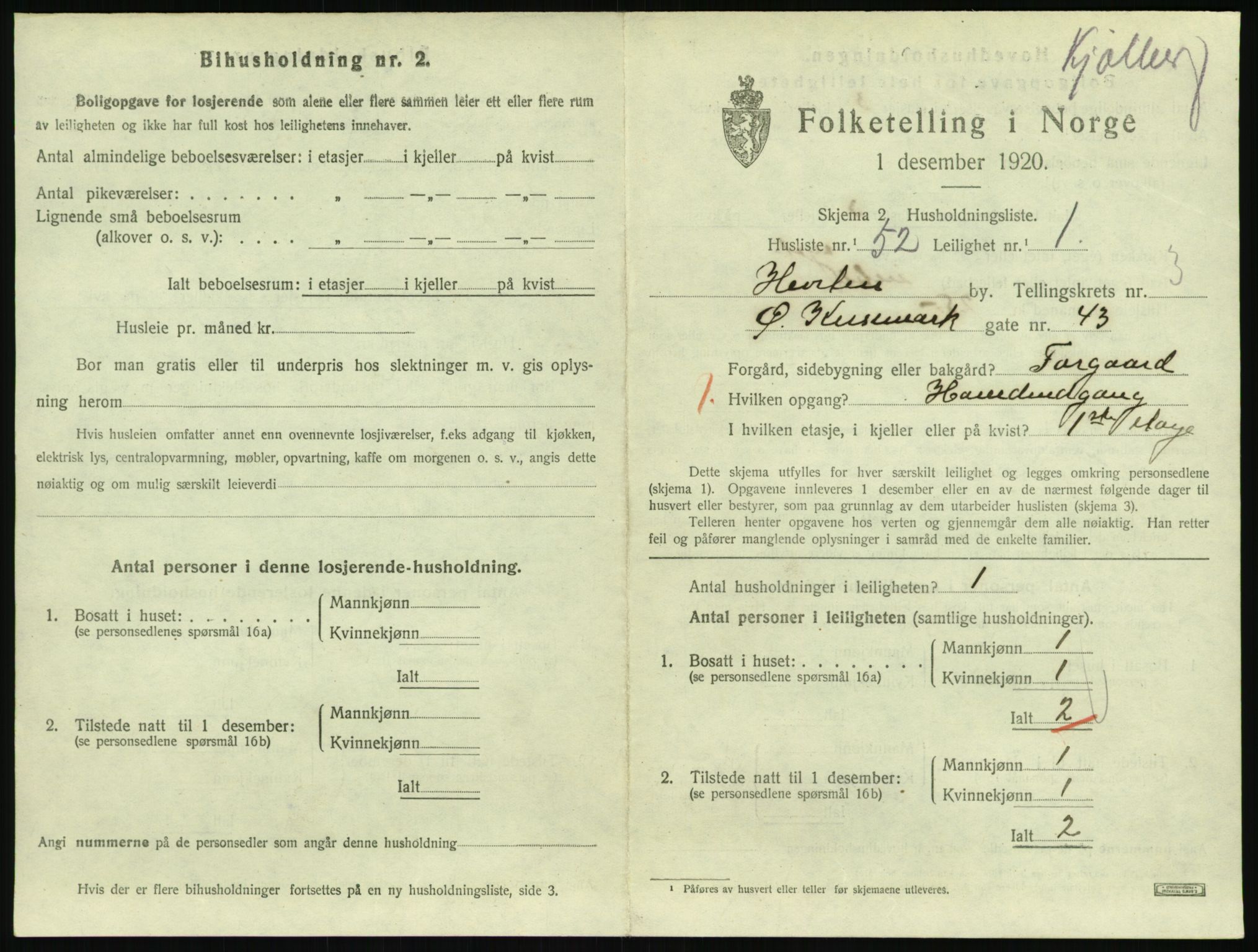 SAKO, 1920 census for Horten, 1920, p. 4319