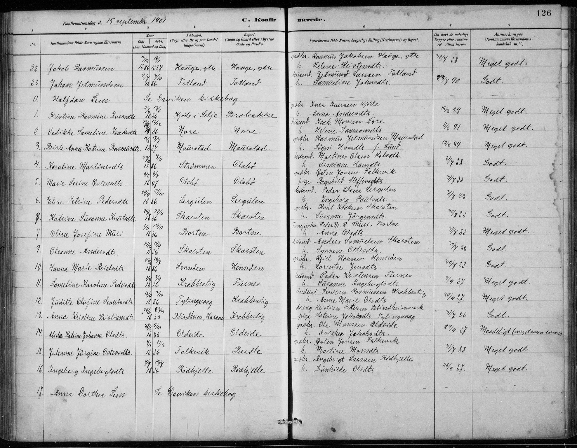 Davik sokneprestembete, AV/SAB-A-79701/H/Hab/Habc/L0002: Parish register (copy) no. C 2, 1889-1906, p. 126